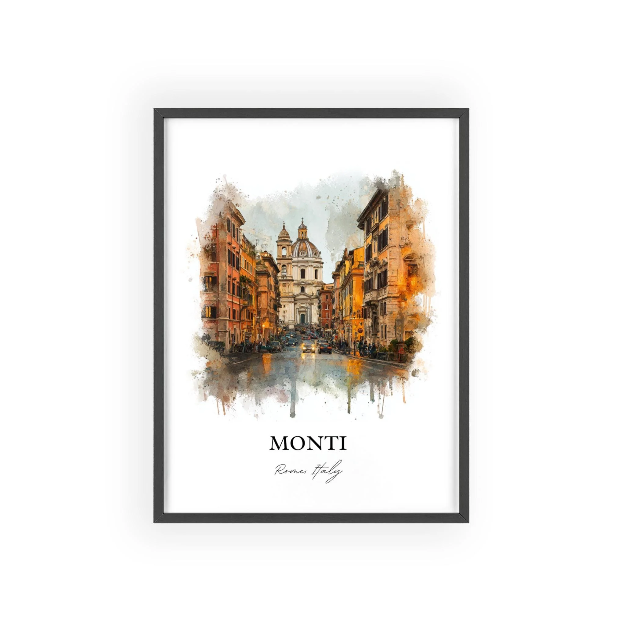 Monti Rome, Italy – Watercolor Art Print - Image 9