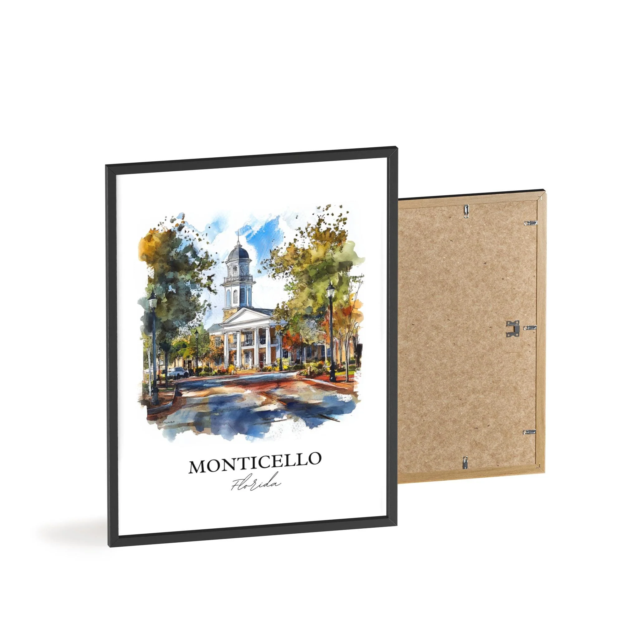 Monticello, FL, USA – Watercolor Art Print - Image 8