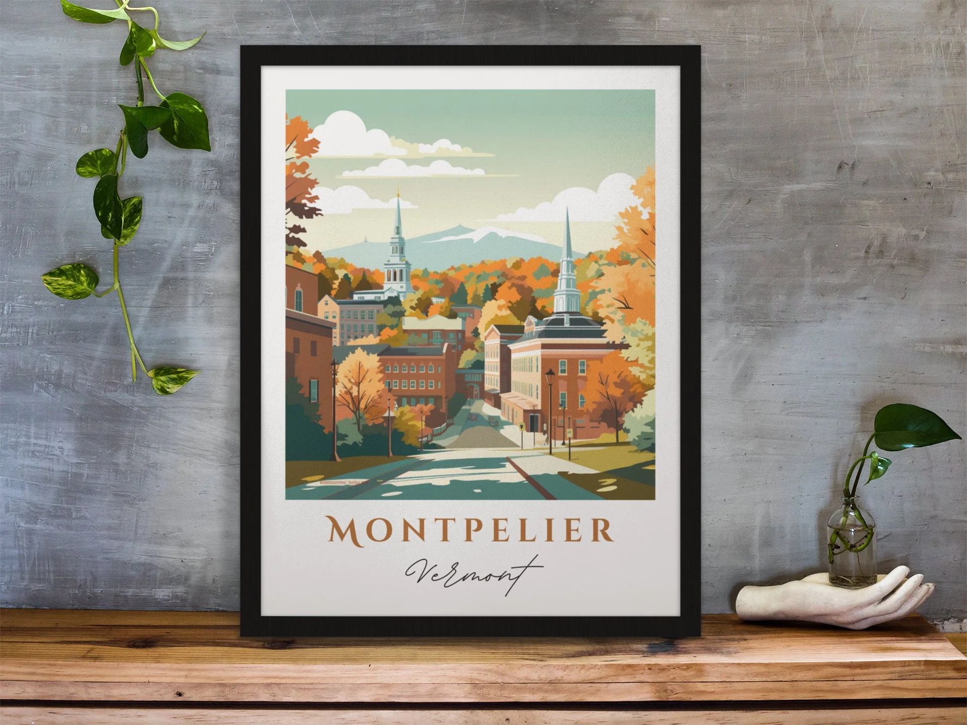 Montpelier, Vermont, Vermont – Watercolor Art Print - Image 5
