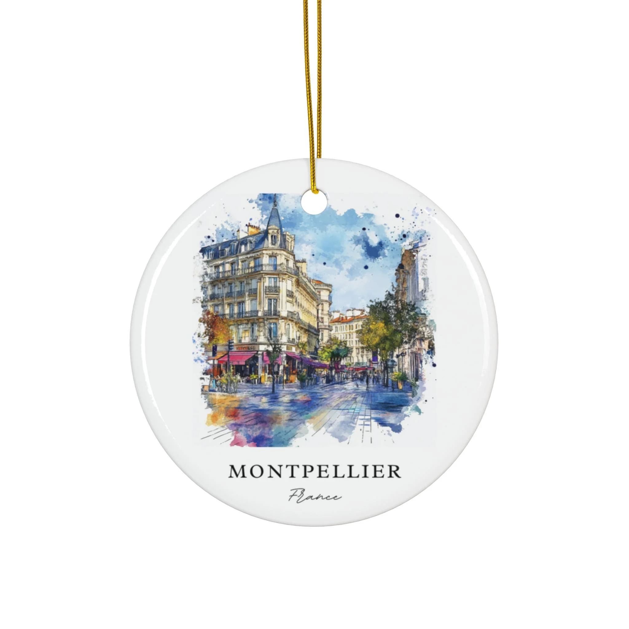 Montpellier France Ornament: Unique Montpellier Souvenir, Montpellier Xmas Decor, and Authentic Montpellier FR Christmas Gift
