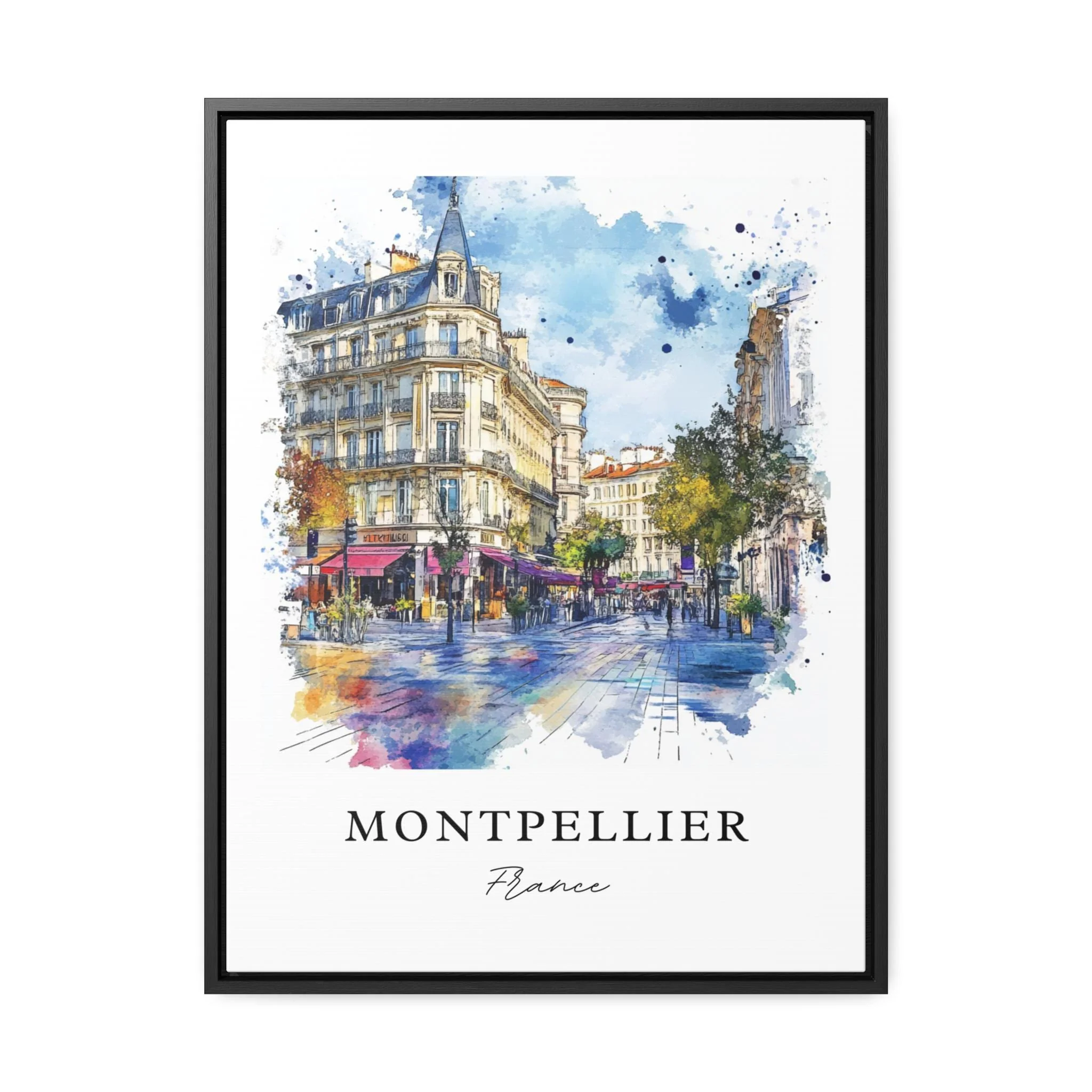 Montpellier, France – Watercolor Art Print