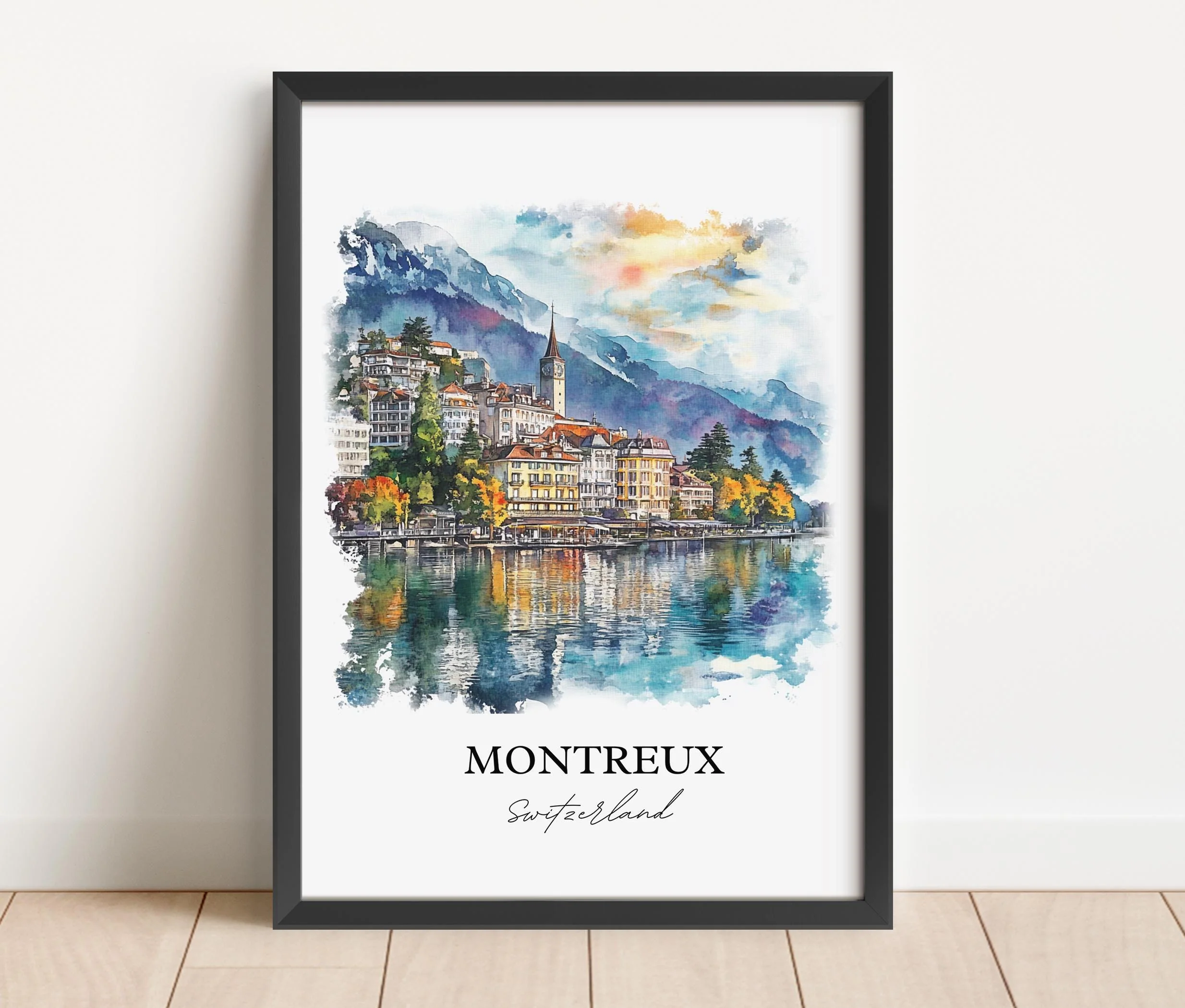 Montreux, Switzerland – Watercolor Art Print - Image 5