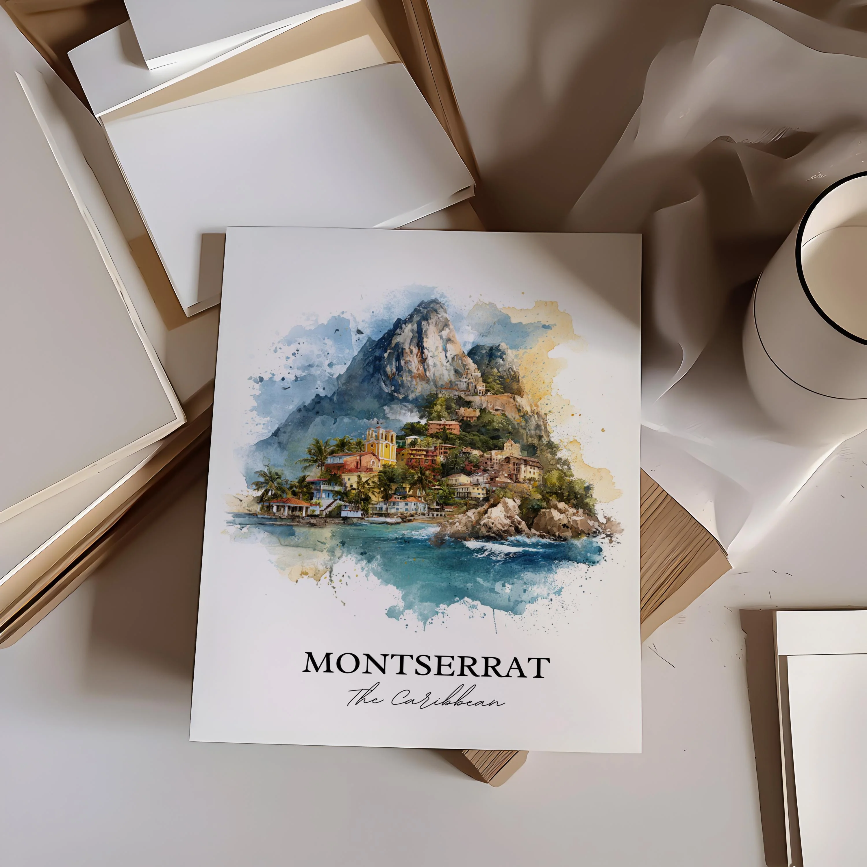 Montserrat, Caribbean – Watercolor Art Print - Image 5