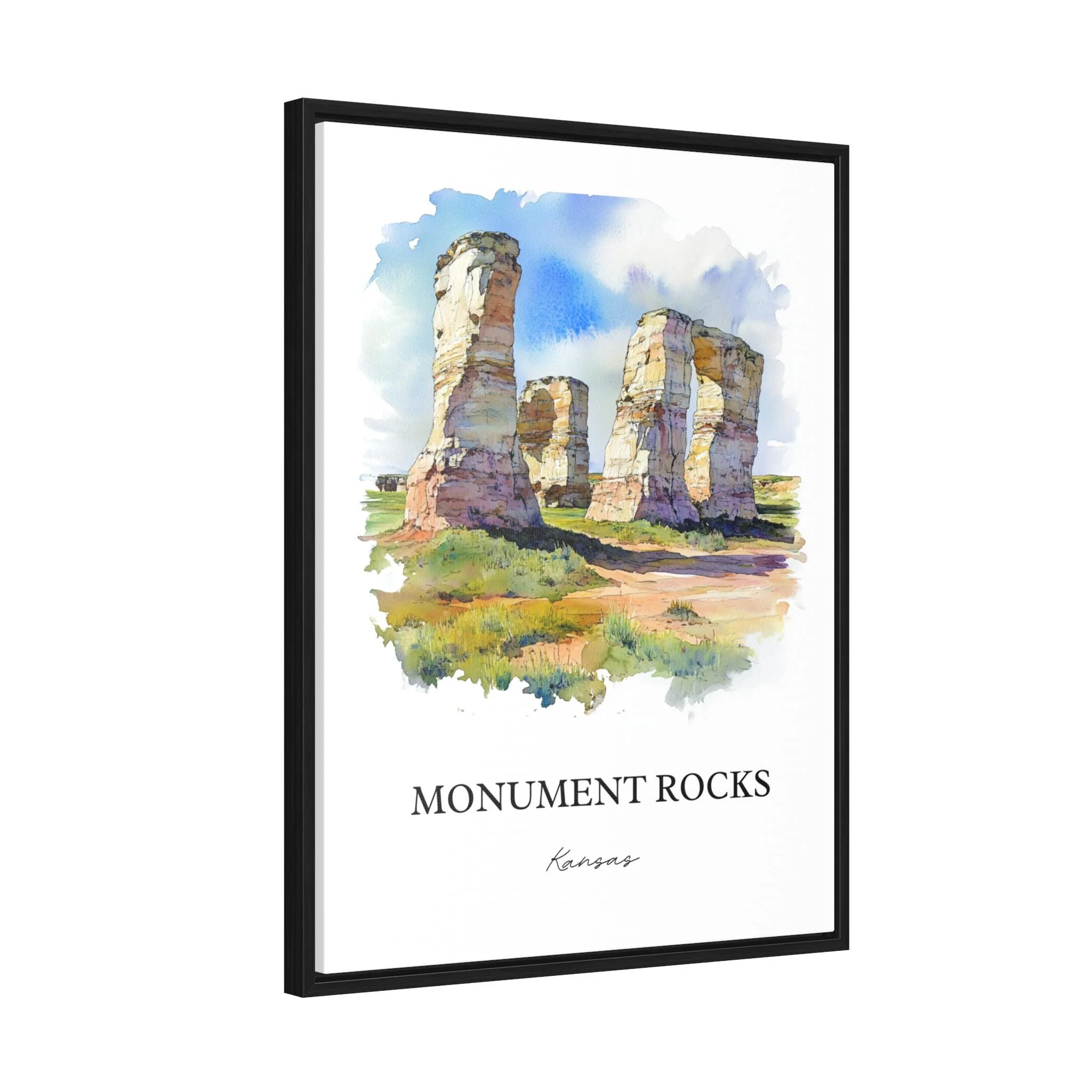 Monument Rocks, Oakley KS, USA – Watercolor Art Print - Image 8