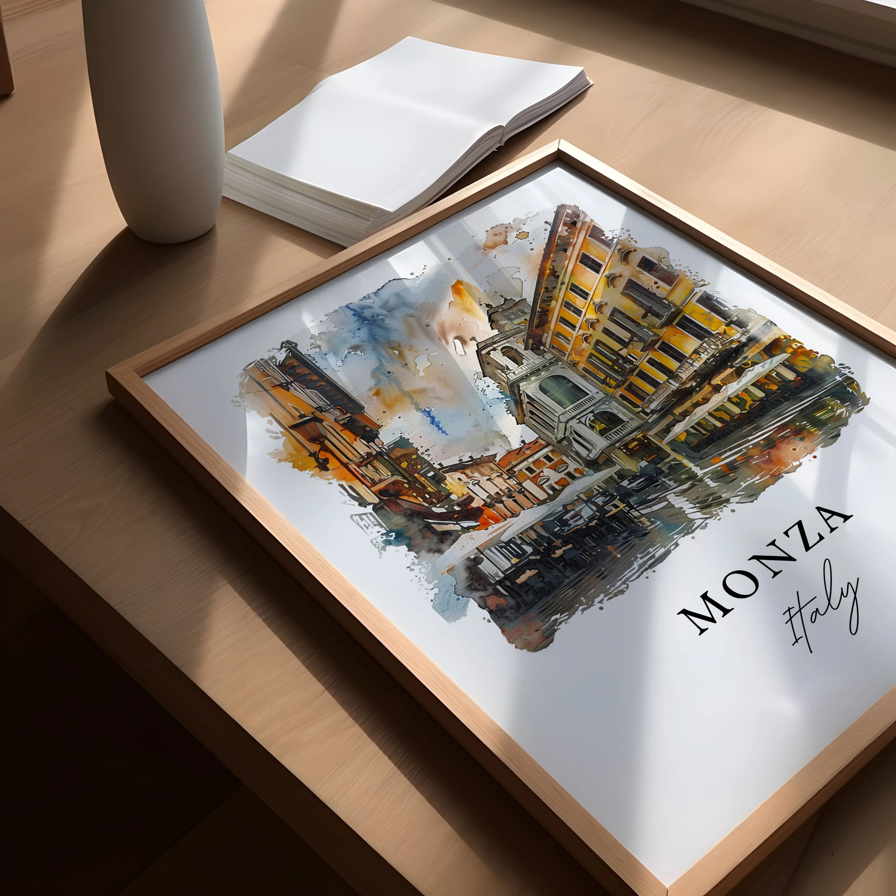 Monza, Italy – Watercolor Art Print - Image 3
