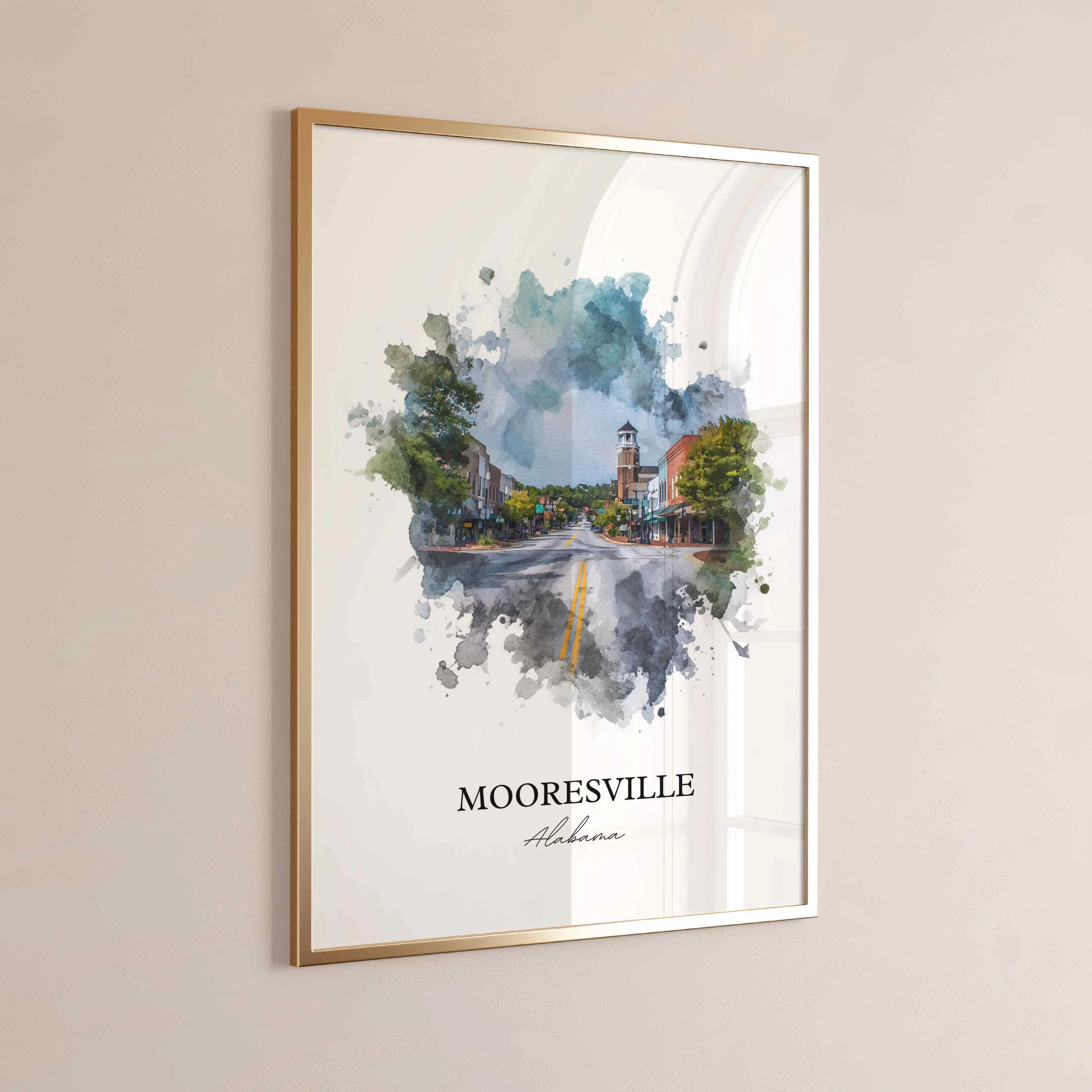 Mooresville, Alabama – Watercolor Art Print - Image 3