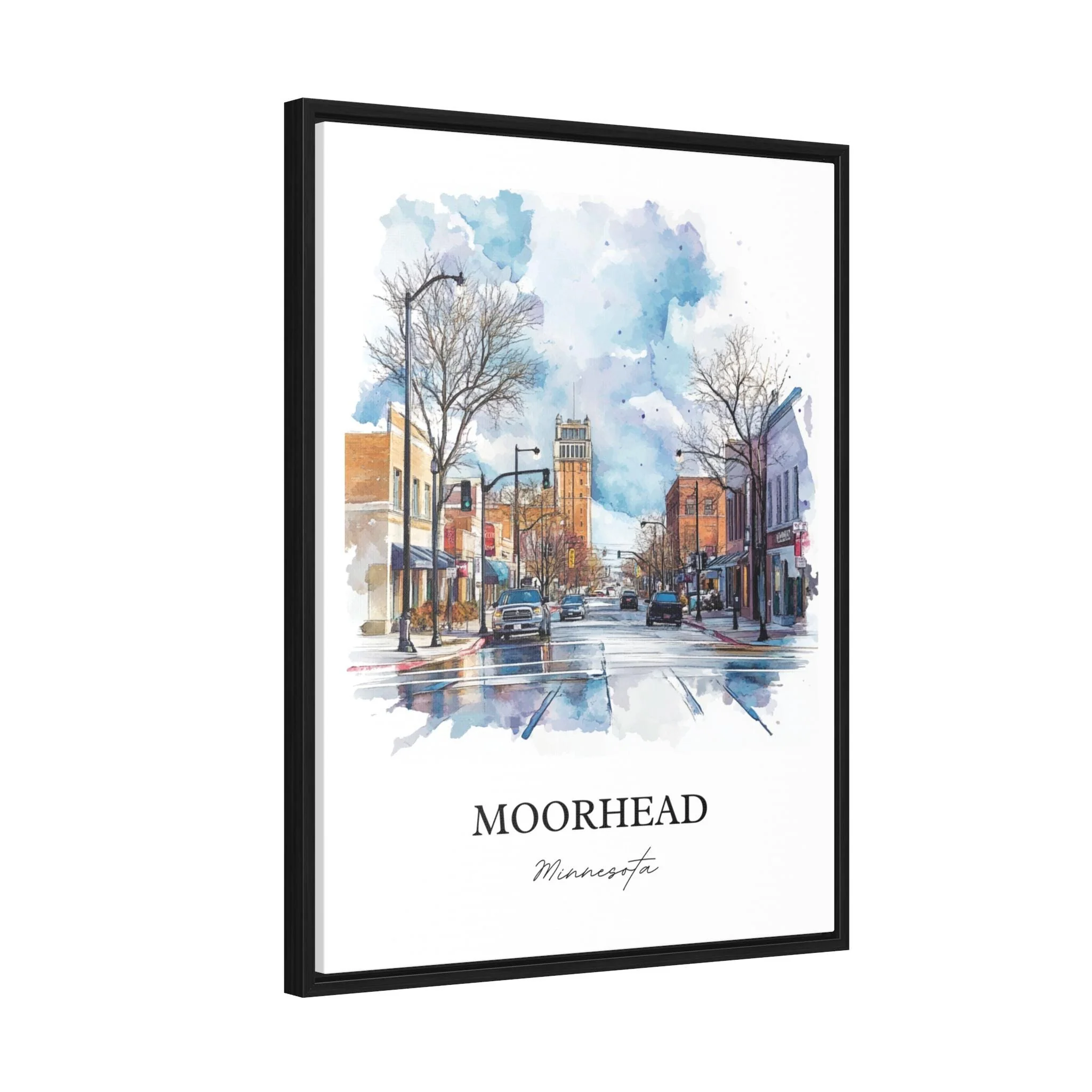 Moorhead, MN, USA – Watercolor Art Print - Image 8