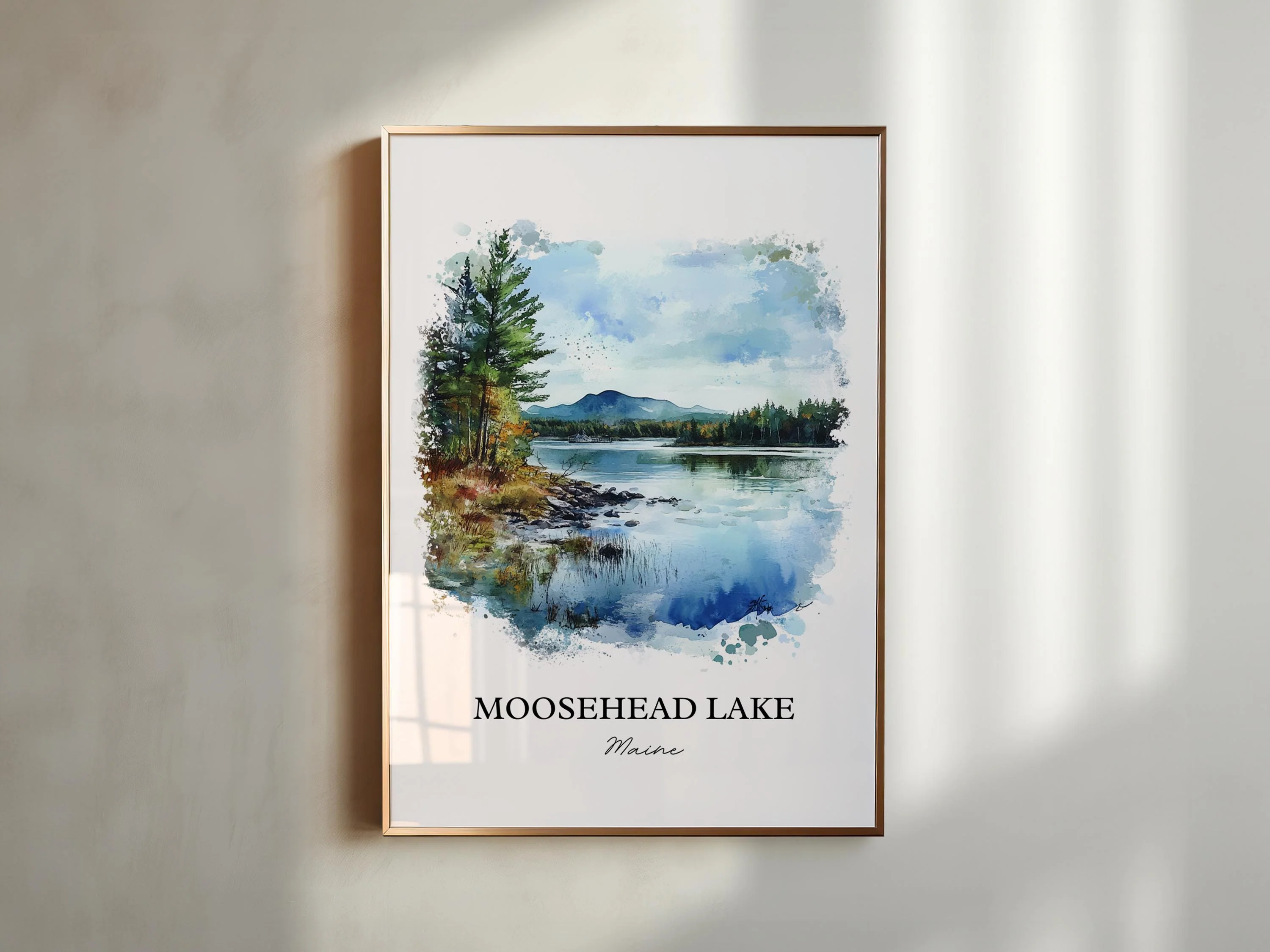 Moosehead Lake, USA – Watercolor Art Print - Image 3