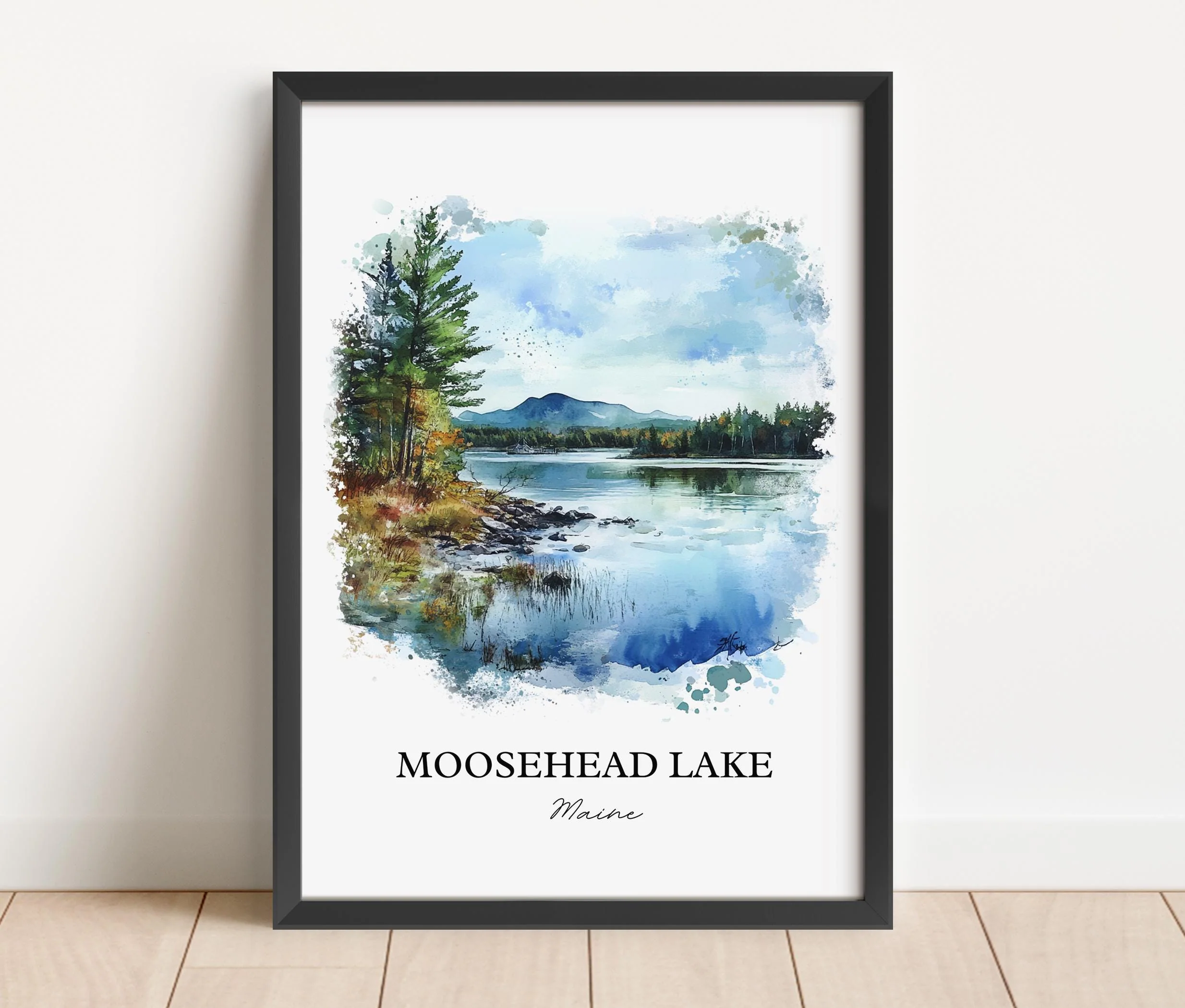 Moosehead Lake, USA – Watercolor Art Print - Image 6