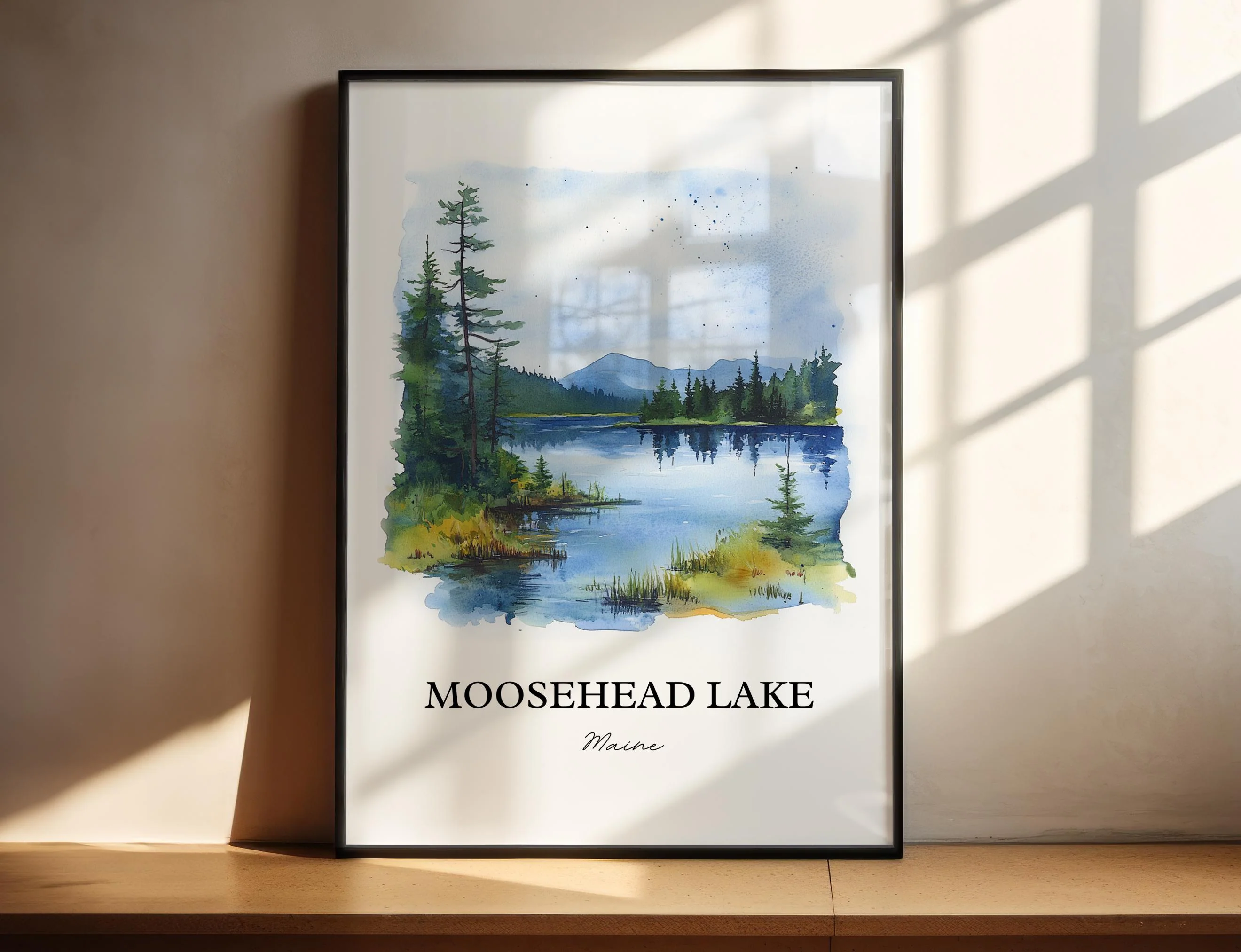 Moosehead Lake, Maine – Watercolor Art Print