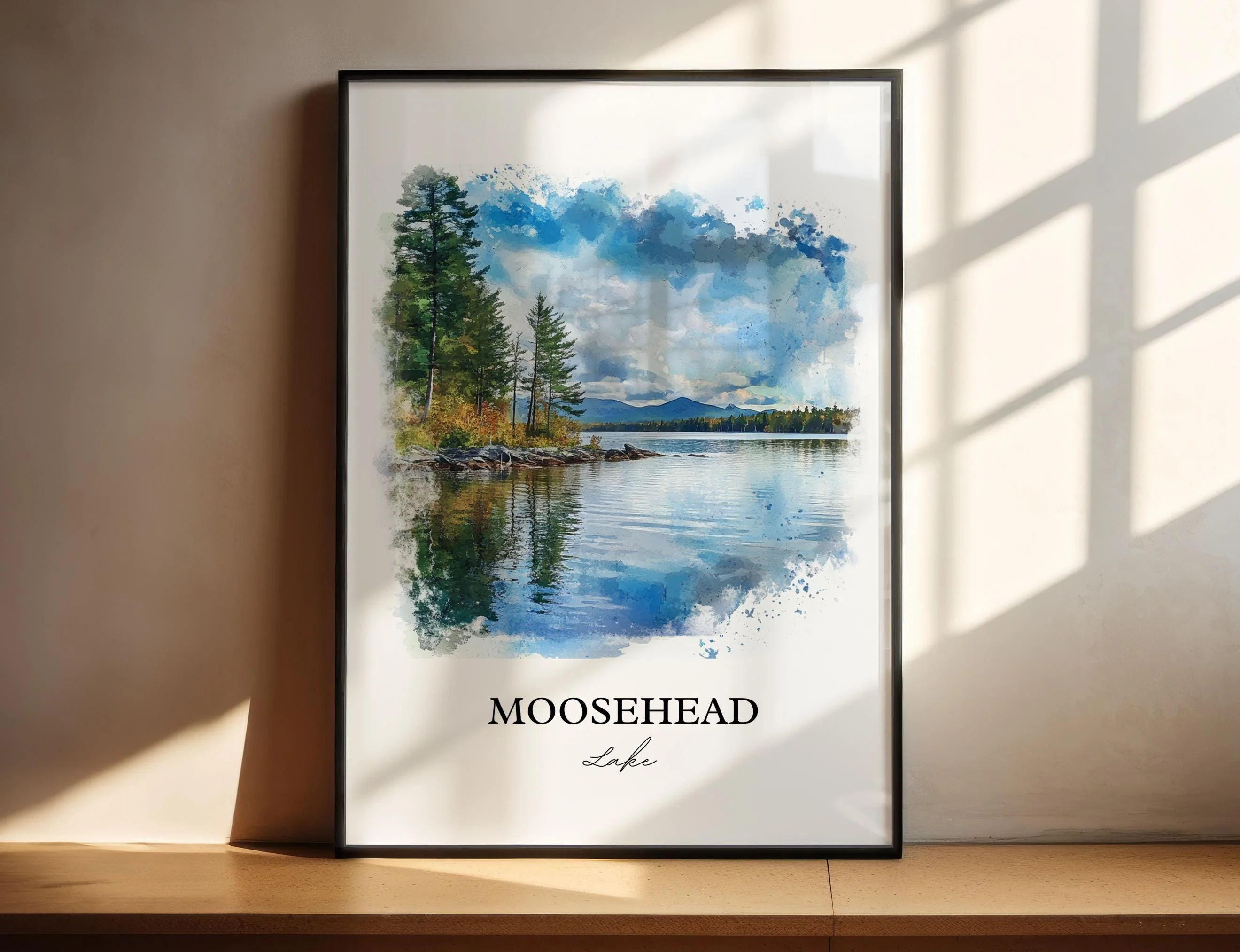 Moosehead Lake, USA – Watercolor Art Print