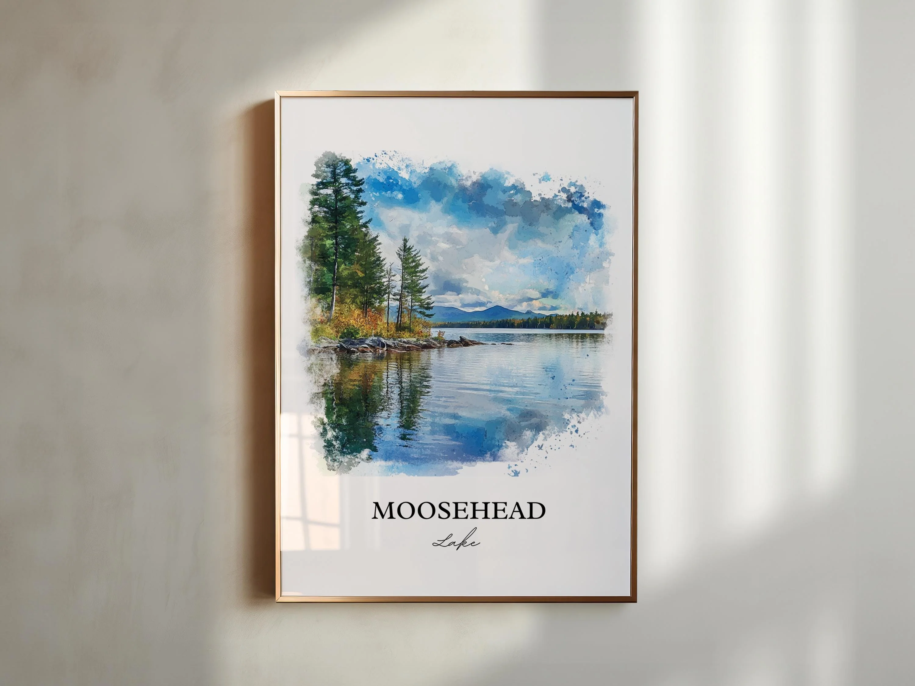 Moosehead Lake, USA – Watercolor Art Print - Image 3