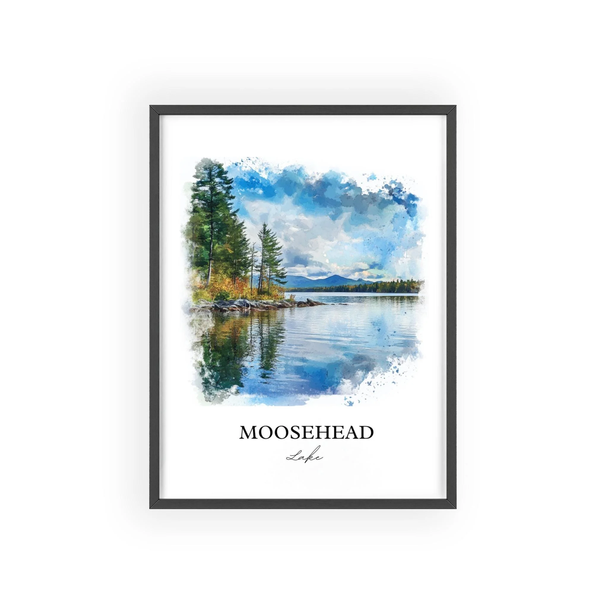 Moosehead Lake, USA – Watercolor Art Print - Image 7