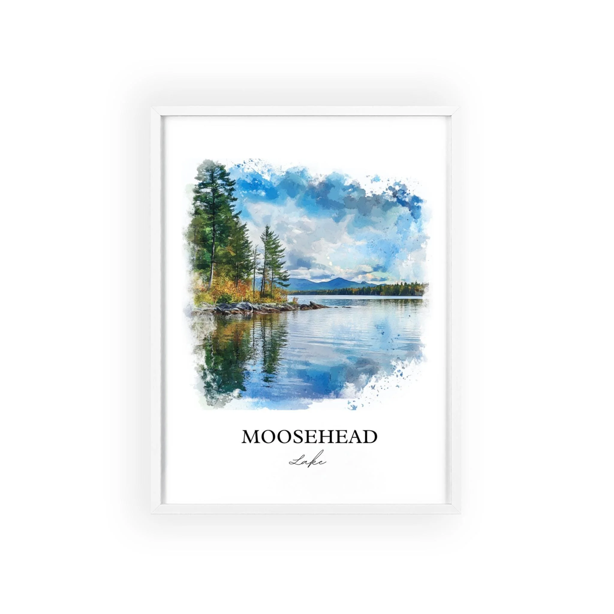 Moosehead Lake, USA – Watercolor Art Print - Image 8