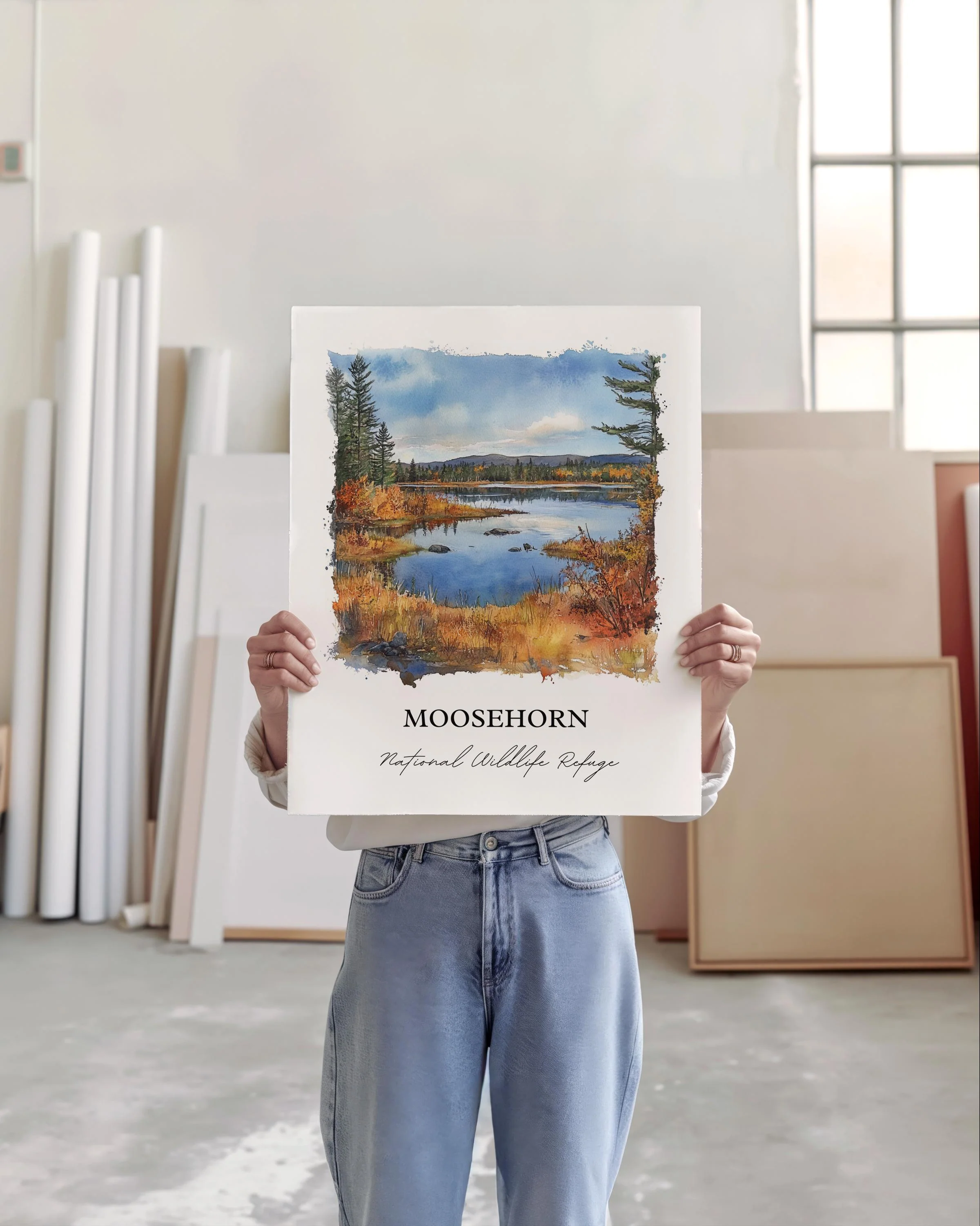 Moosehorn Refuge, Maine – Watercolor Art Print - Image 2