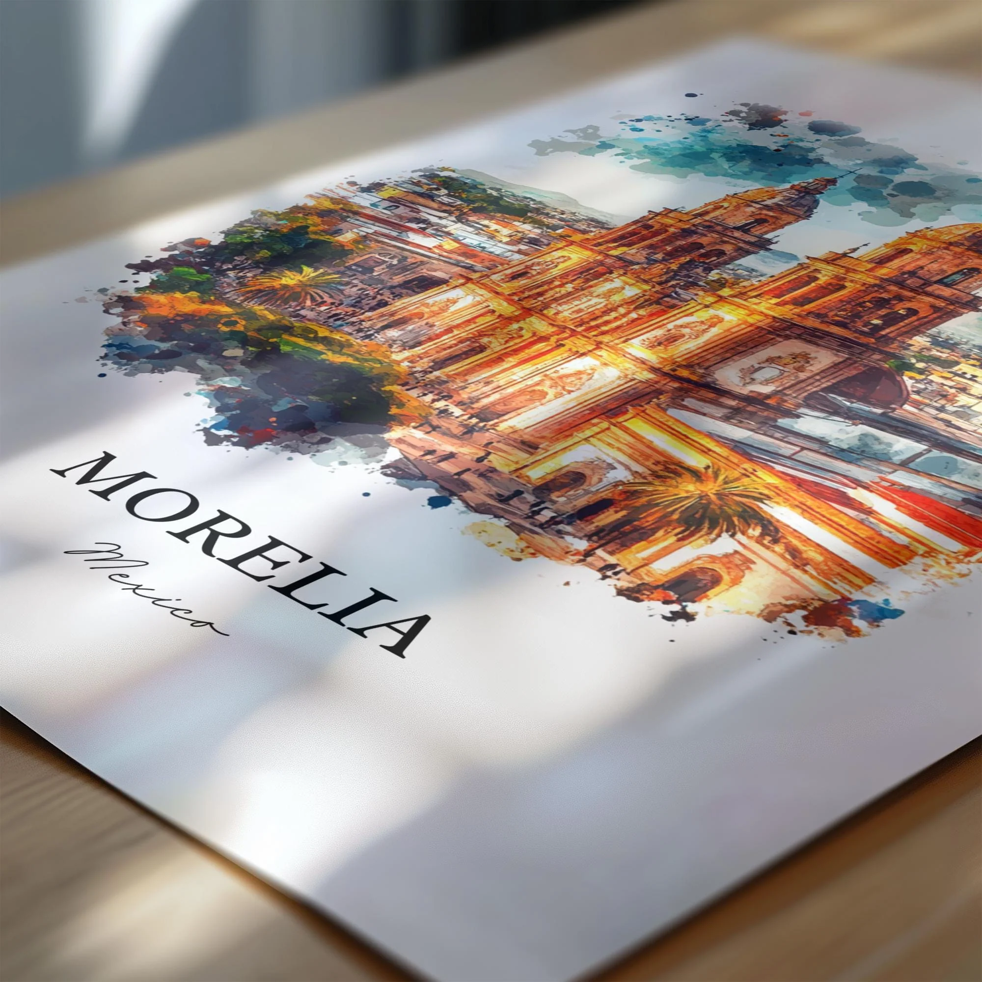 Morelia, Mexico – Watercolor Art Print - Image 2
