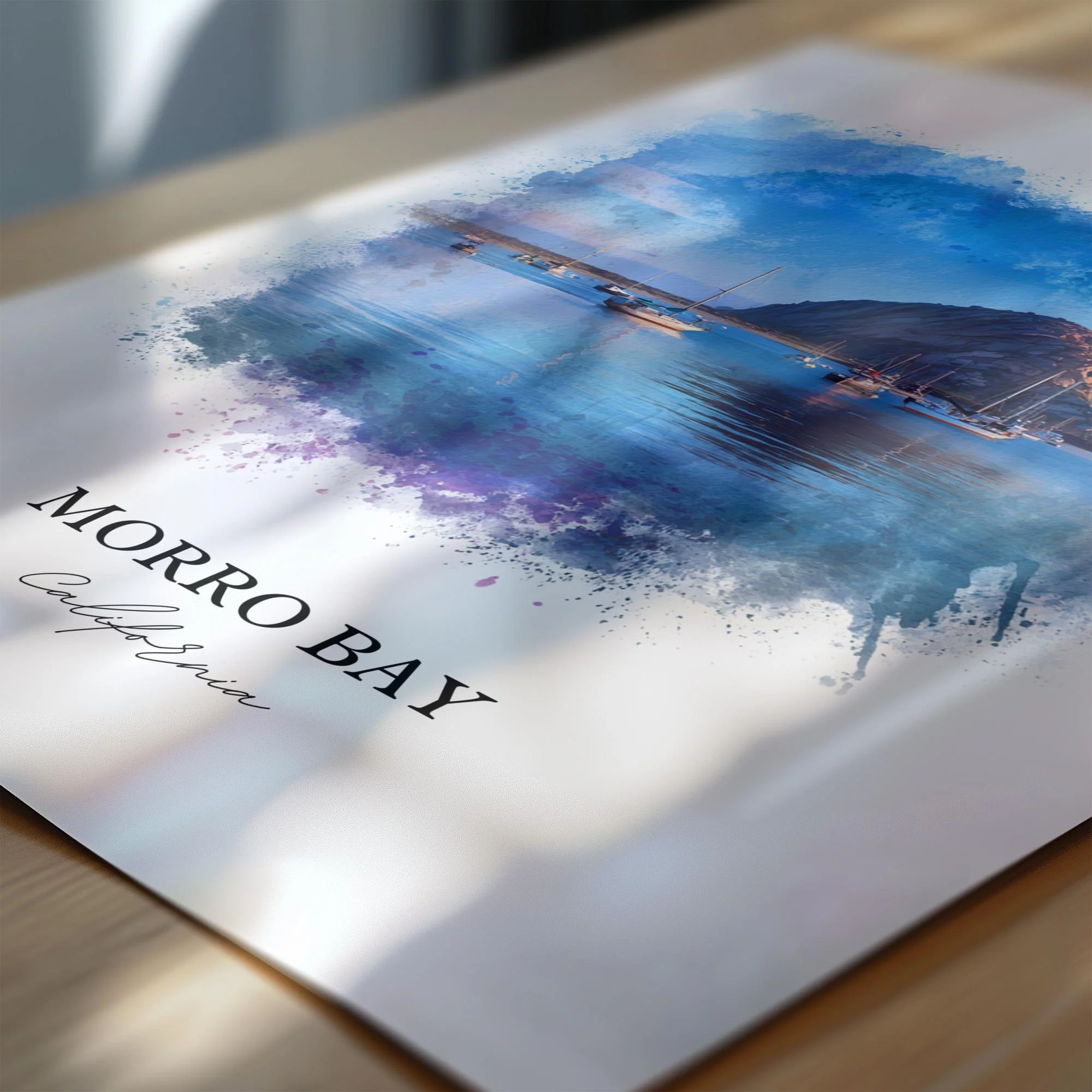 Morro Bay, CA – Watercolor Art Print - Image 2