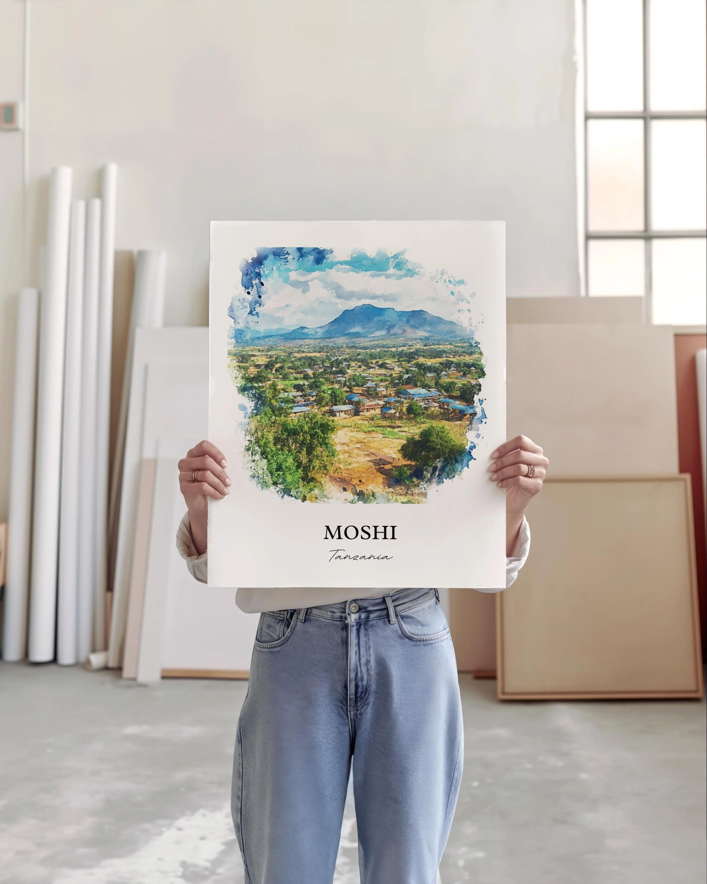 Moshi, Tanzania – Watercolor Art Print - Image 4