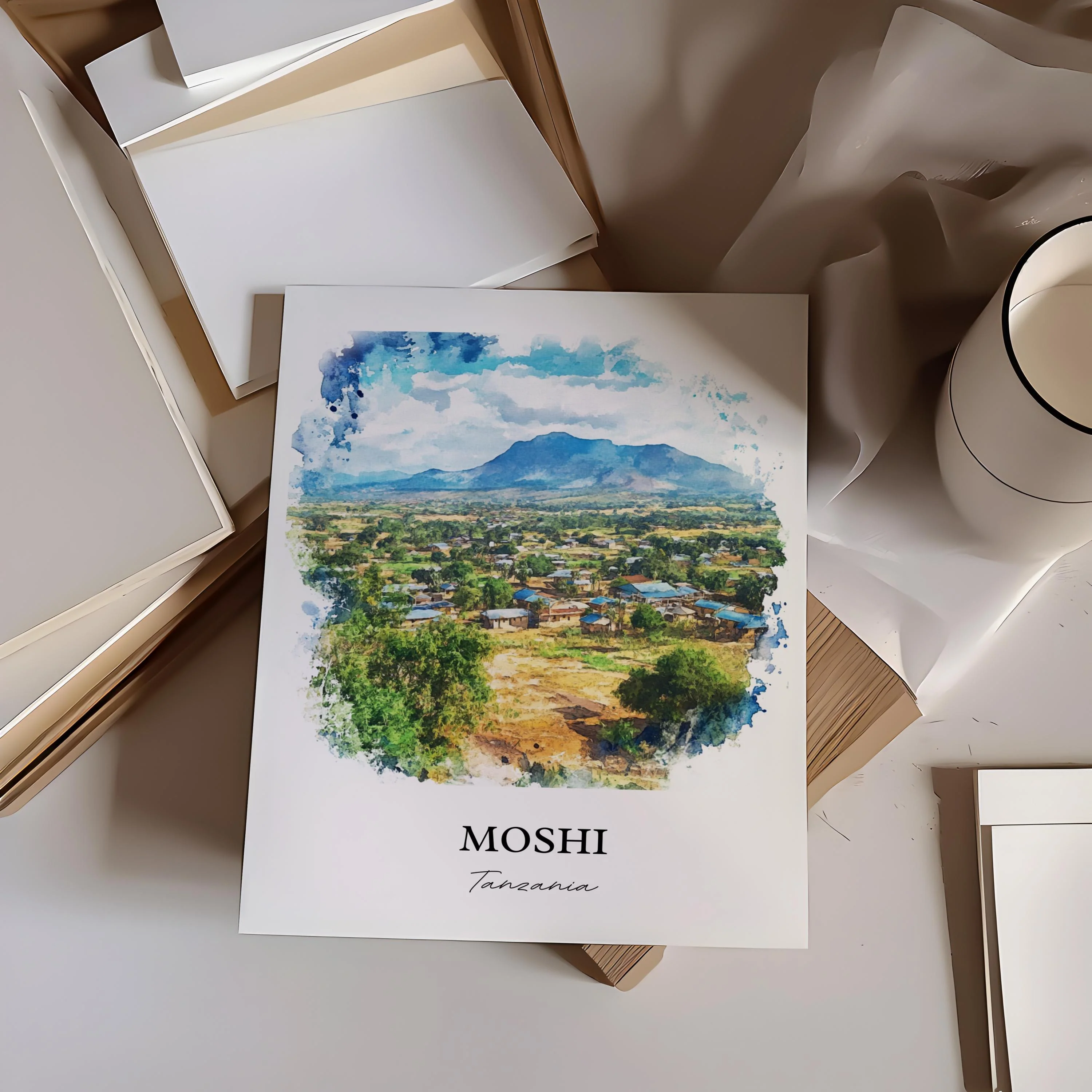 Moshi, Tanzania – Watercolor Art Print - Image 5