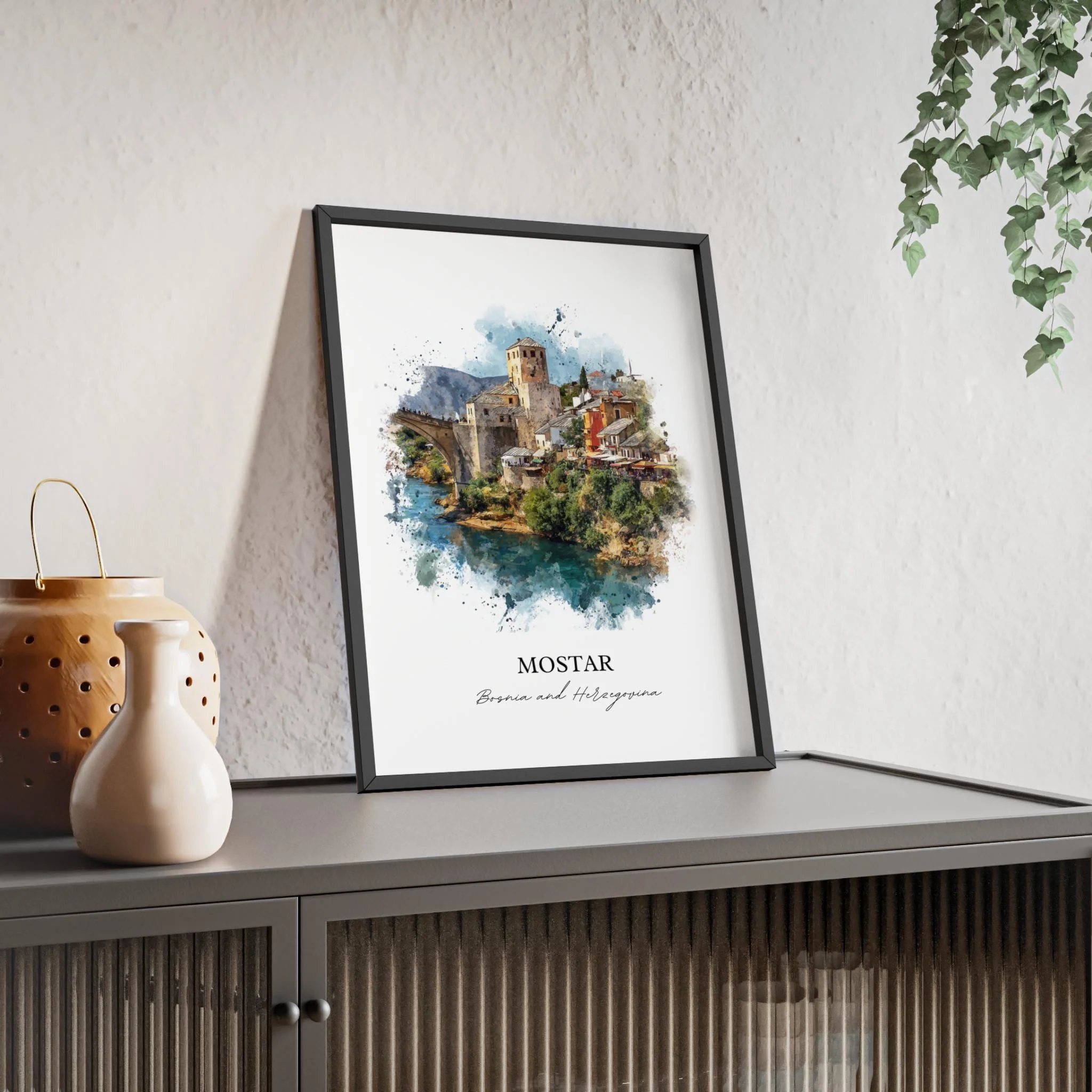 Mostar, Bosnia & Herzegovina – Watercolor Art Print - Image 5
