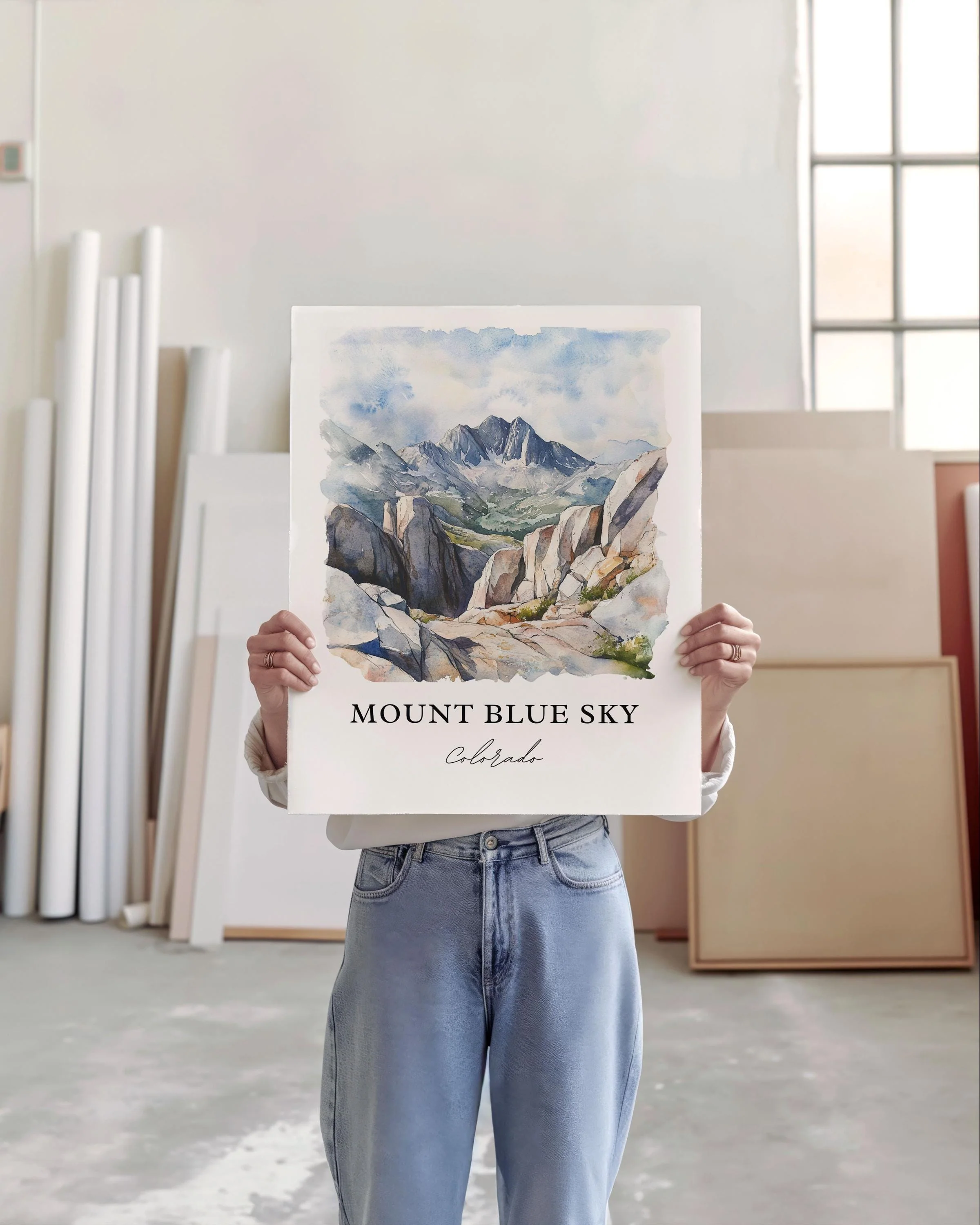Mount Blue Sky, Colorado, Colorado – Watercolor Art Print - Image 5