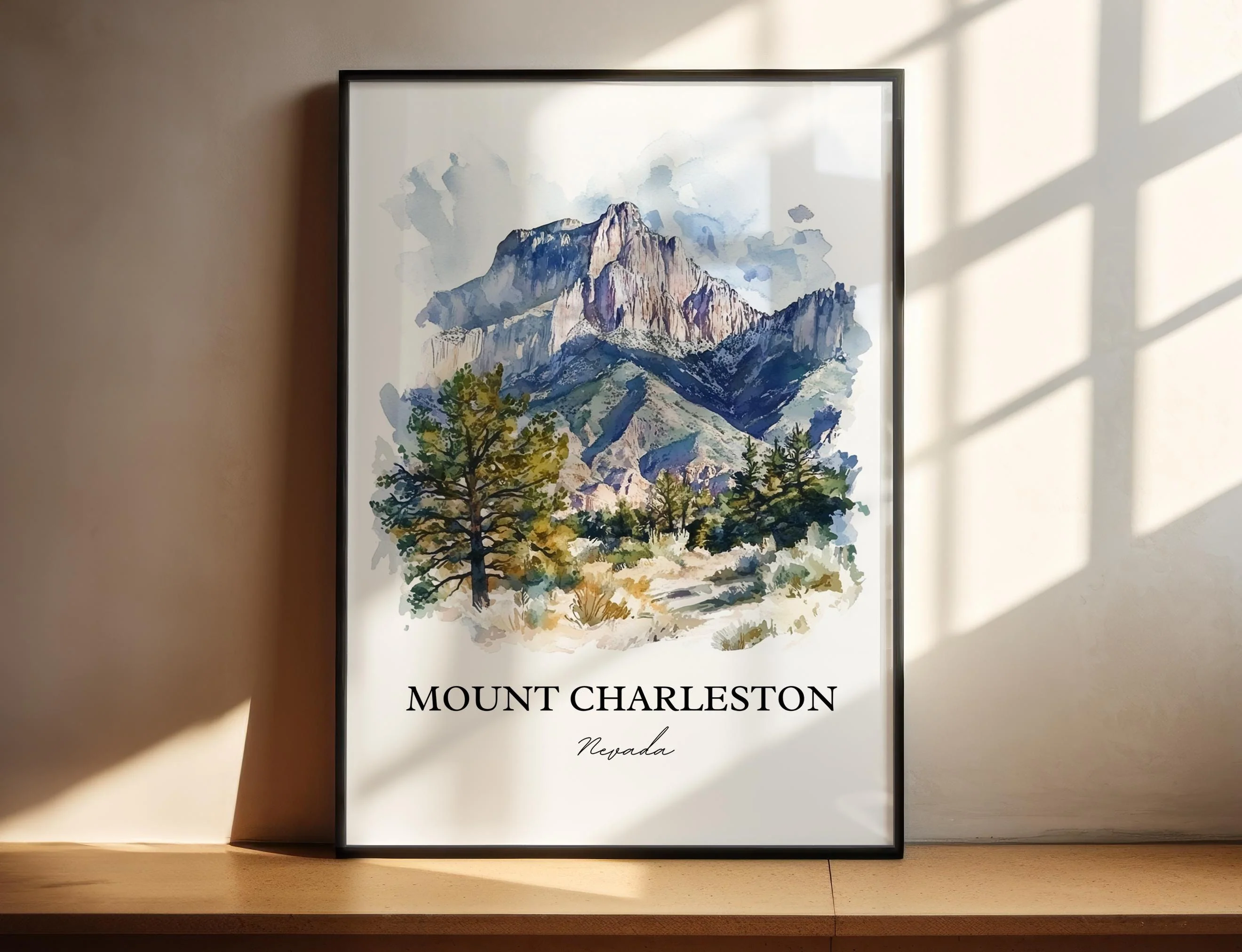Mount Charleston, Nevada, USA – Watercolor Art Print