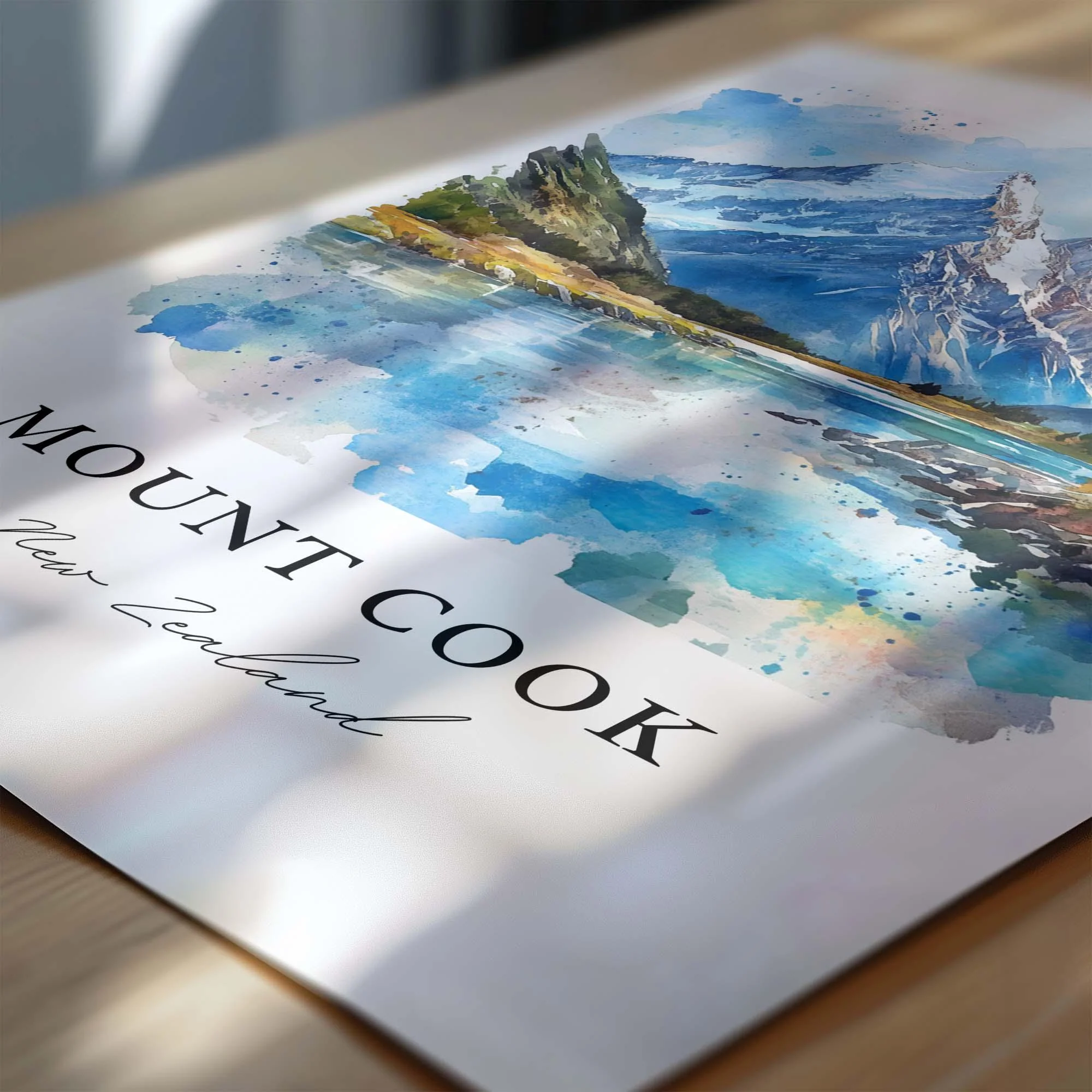 Mount Cook, New Zealand – Watercolor Art Print - Image 2