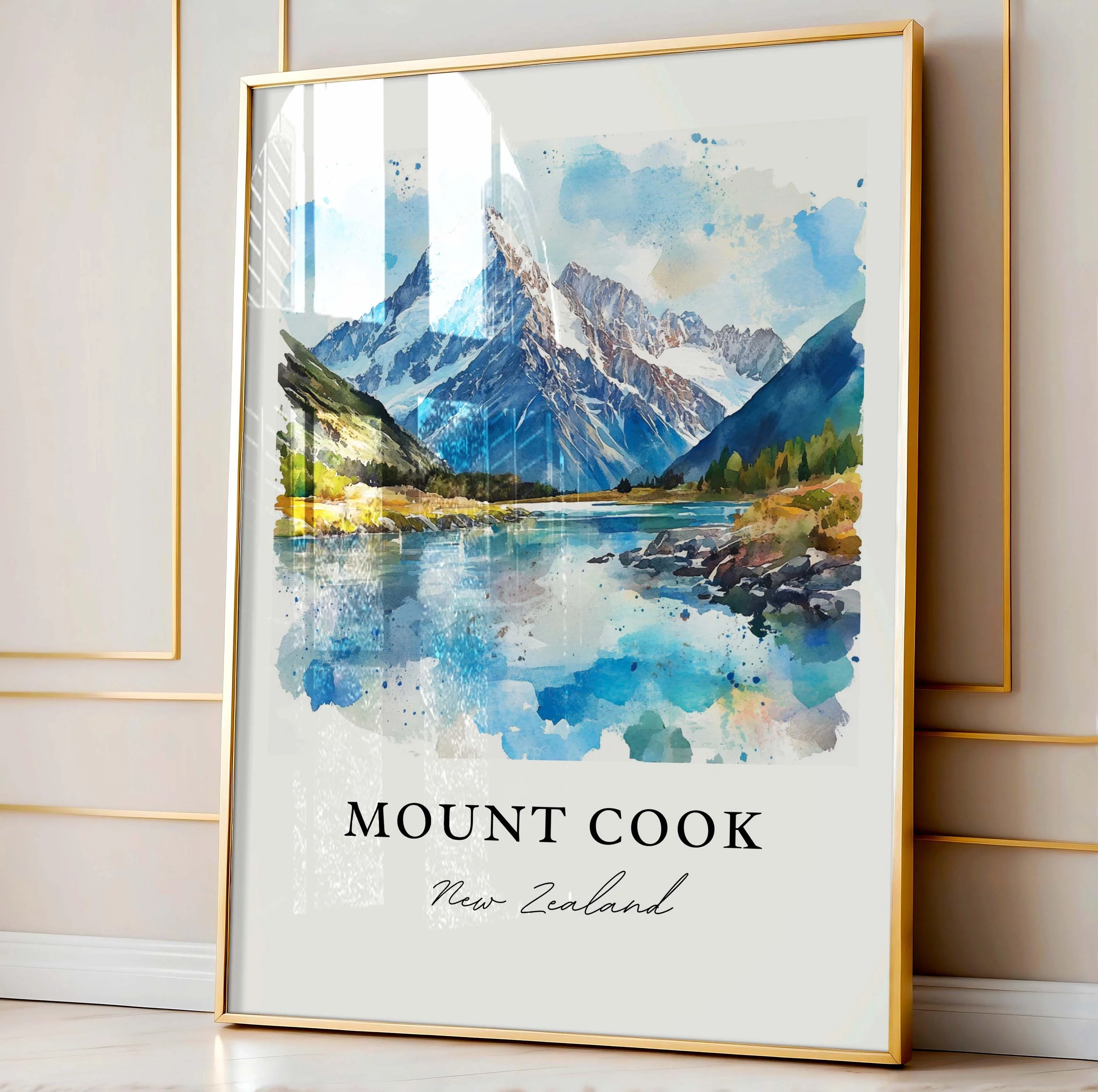 Mount Cook, New Zealand – Watercolor Art Print - Image 6