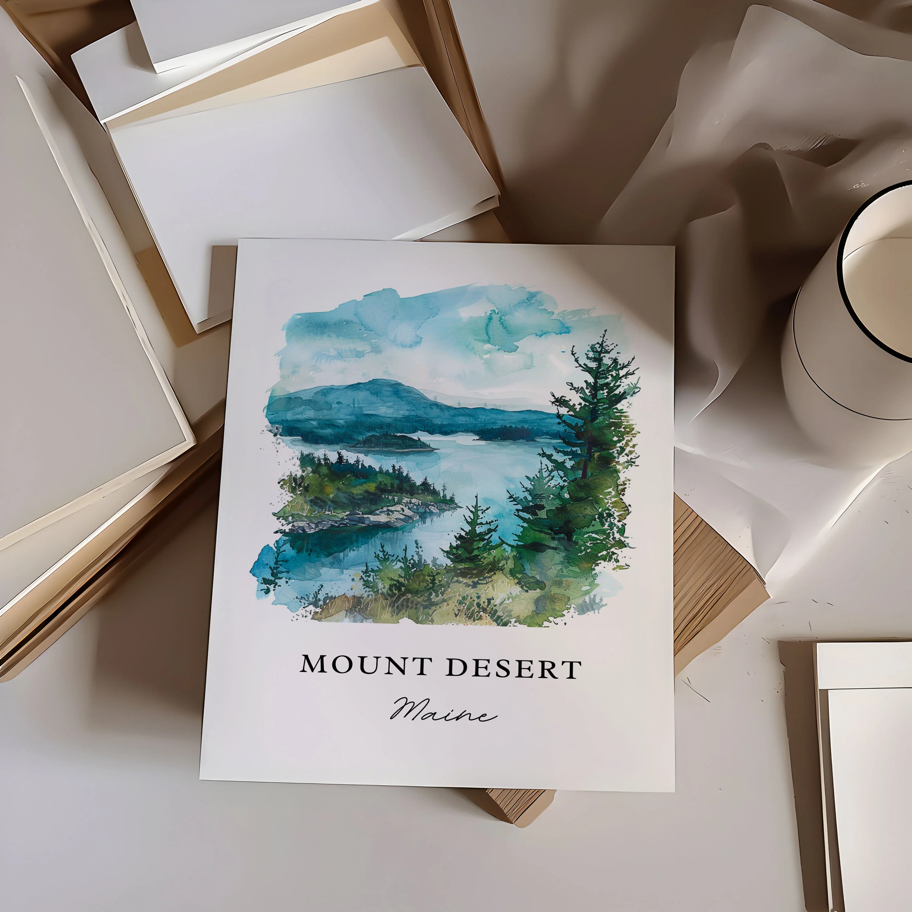 Mount Desert, Maine – Watercolor Art Print - Image 3