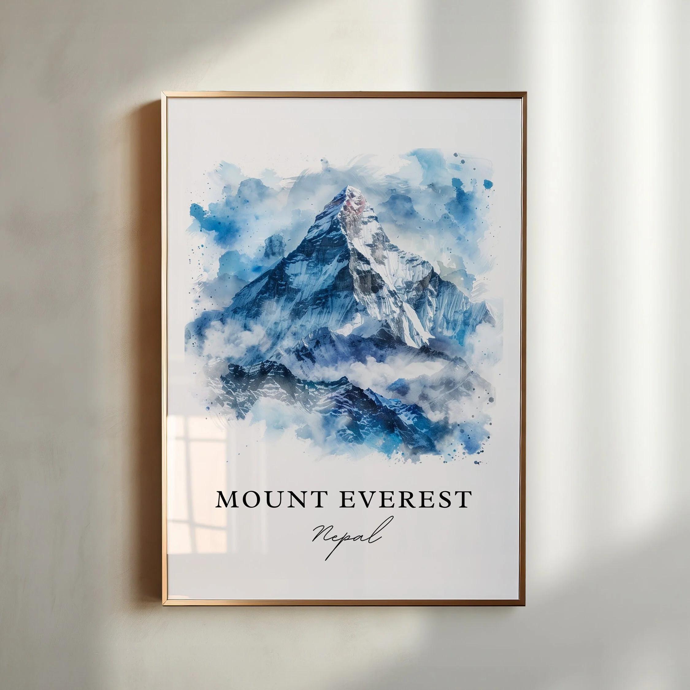 Mount Everest, Nepal – Watercolor Art Print