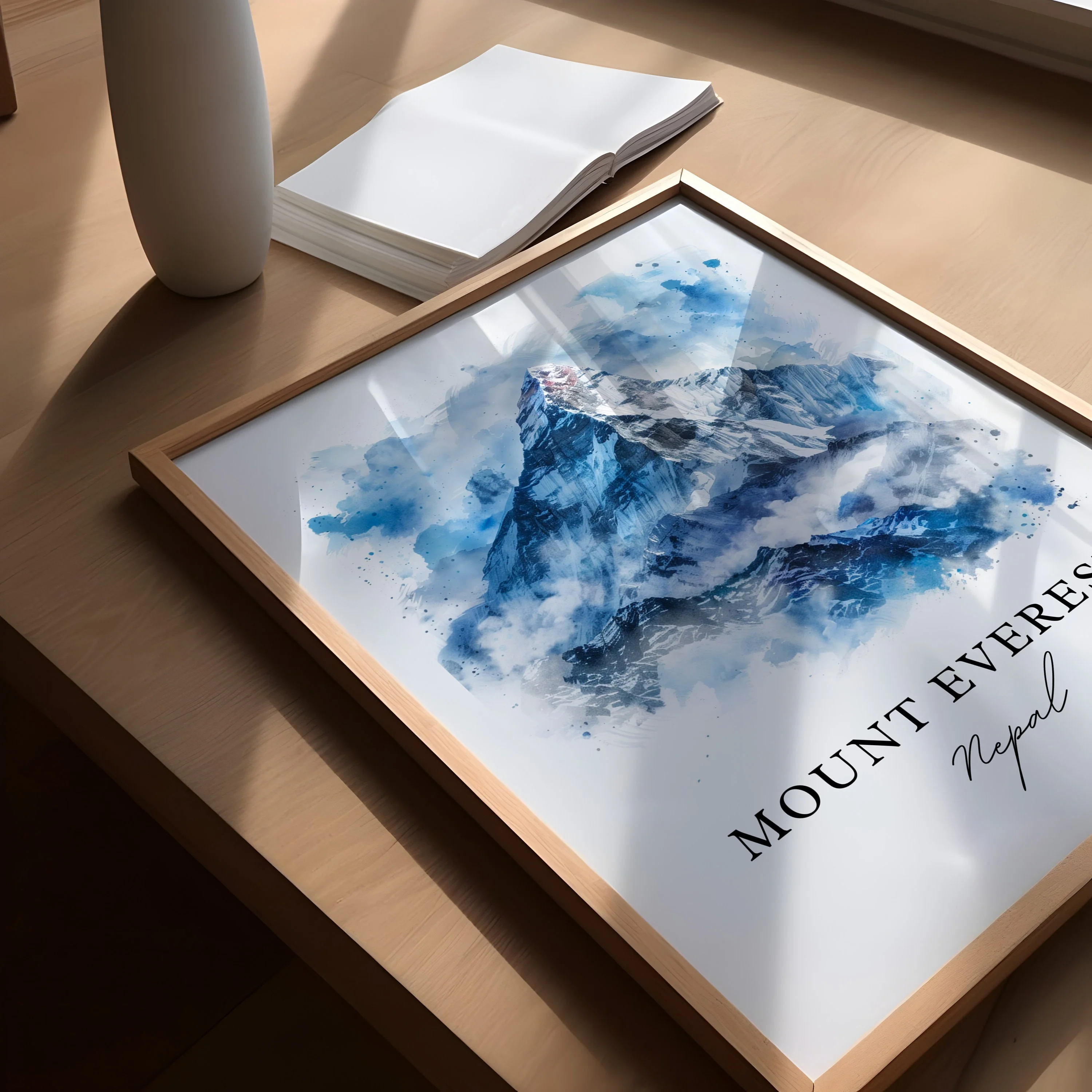 Mount Everest, Nepal – Watercolor Art Print - Image 3