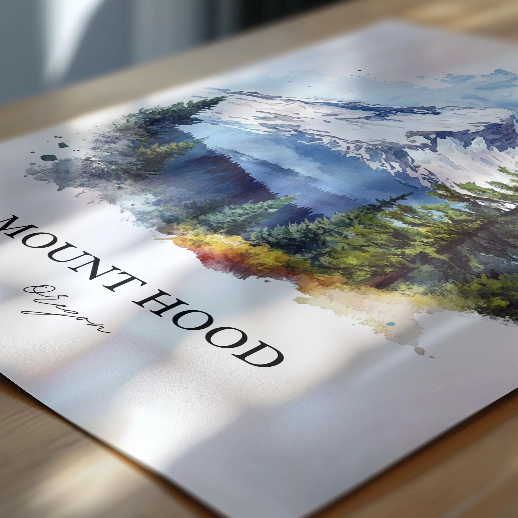 Mount Hood, Oregon, USA – Watercolor Art Print - Image 5