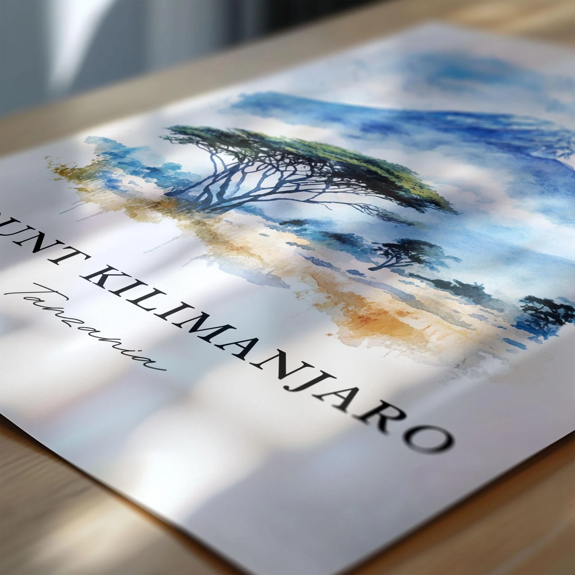Mount Kilimanjaro, Tanzania – Watercolor Art Print - Image 3