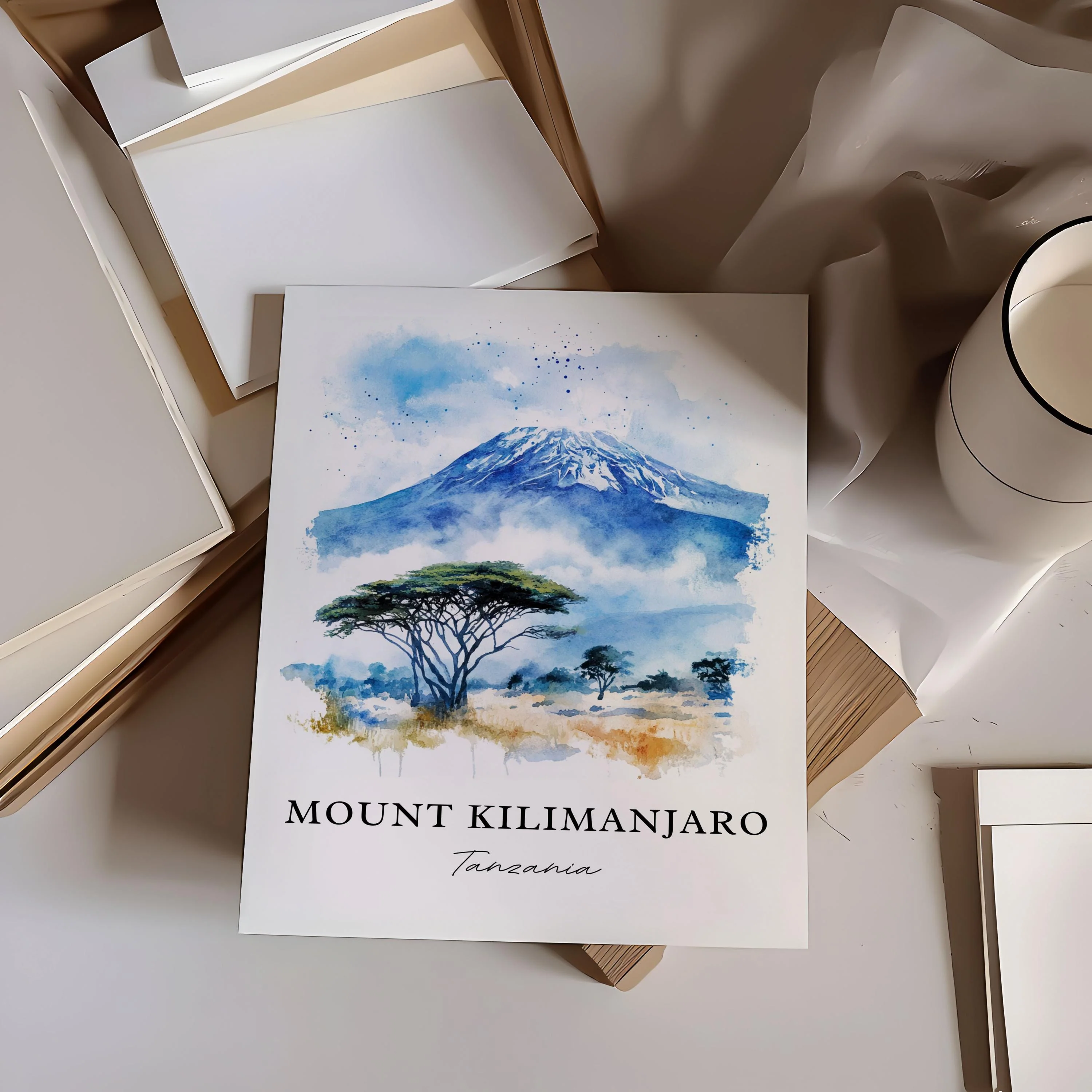 Mount Kilimanjaro, Tanzania – Watercolor Art Print - Image 5