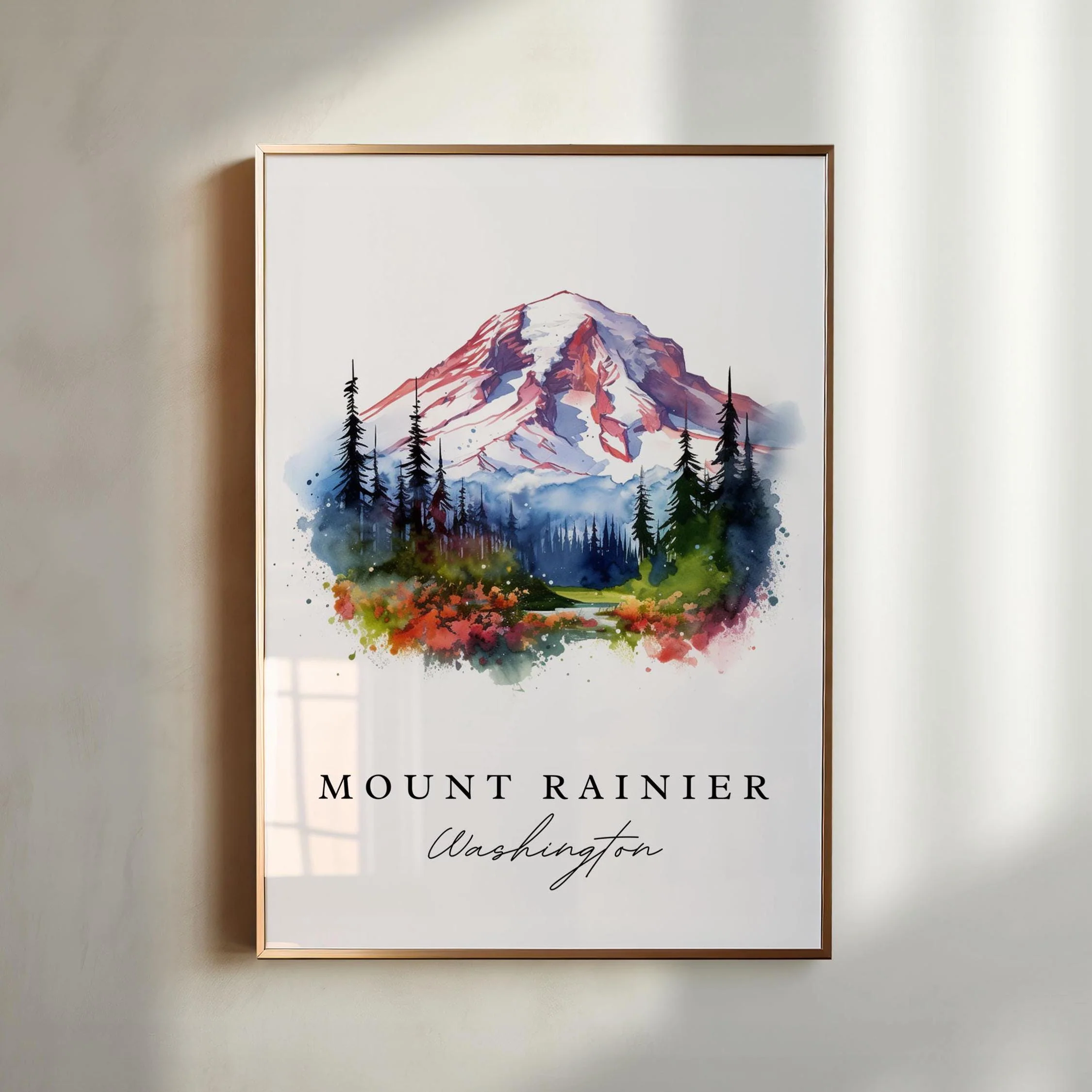 Mount Rainier, Washington – Watercolor Art Print