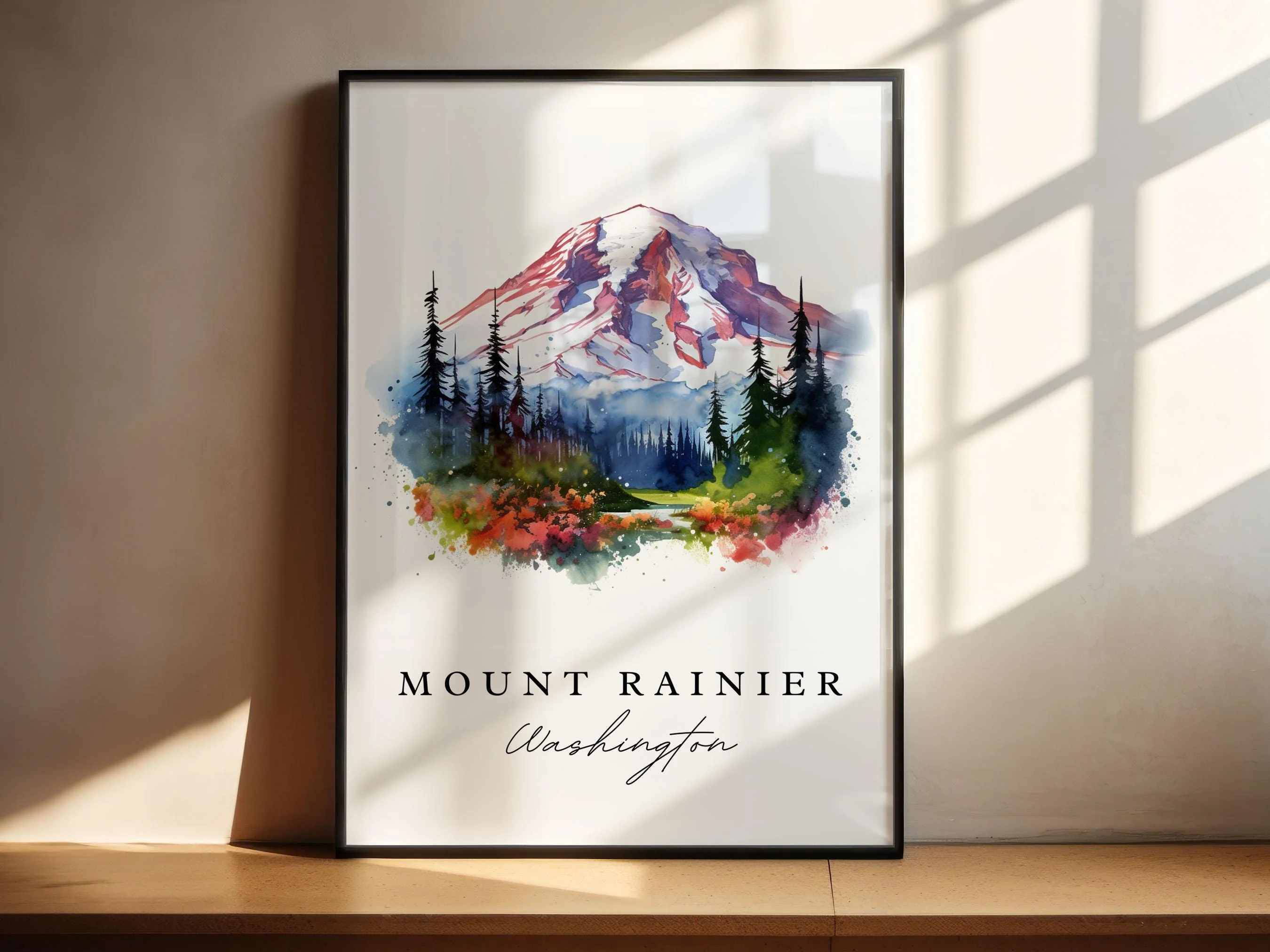 Mount Rainier, Washington – Watercolor Art Print - Image 4