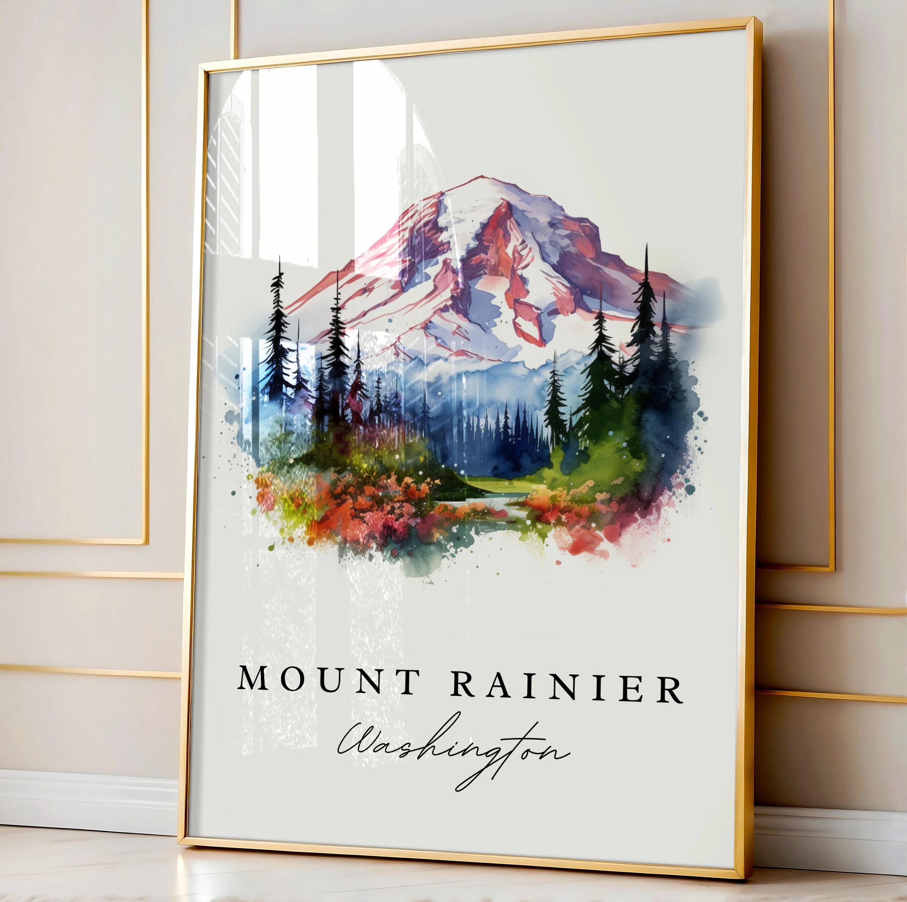 Mount Rainier, Washington – Watercolor Art Print - Image 5