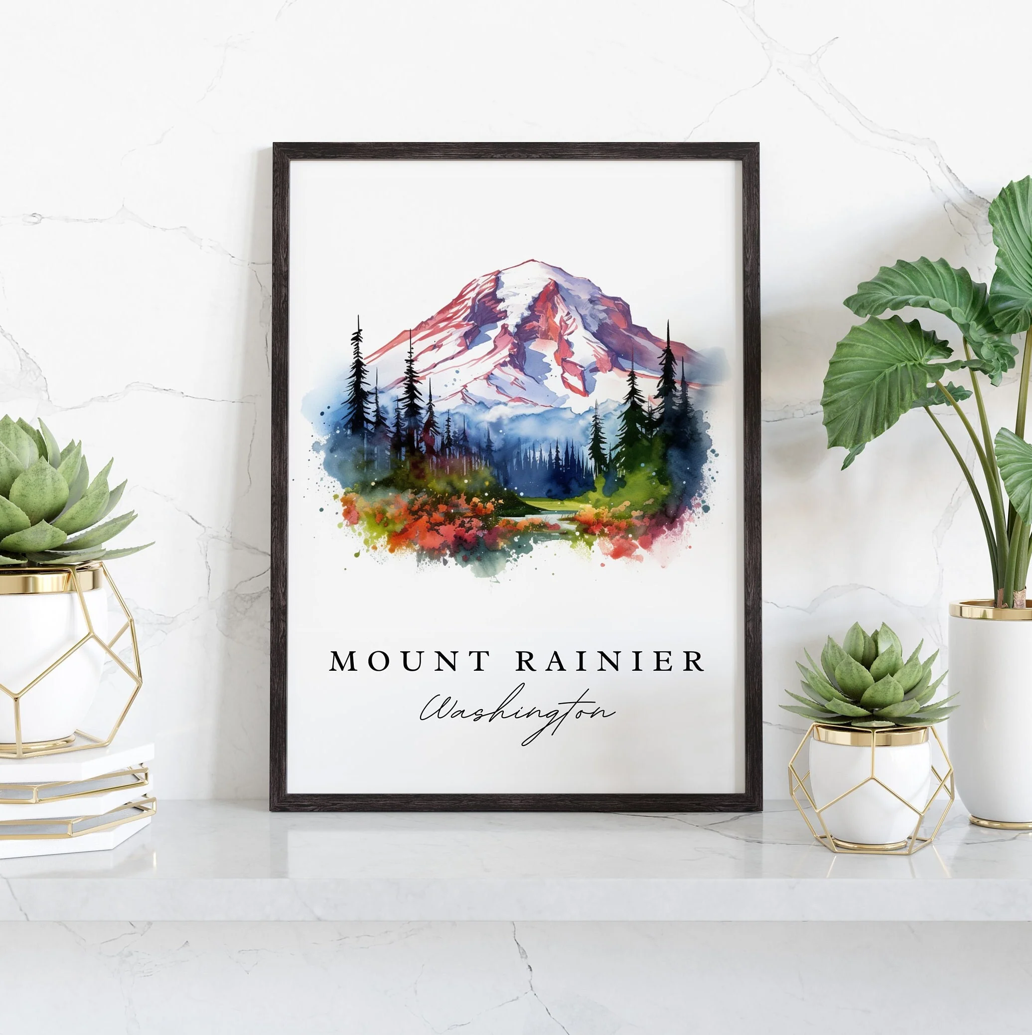 Mount Rainier, Washington – Watercolor Art Print - Image 6