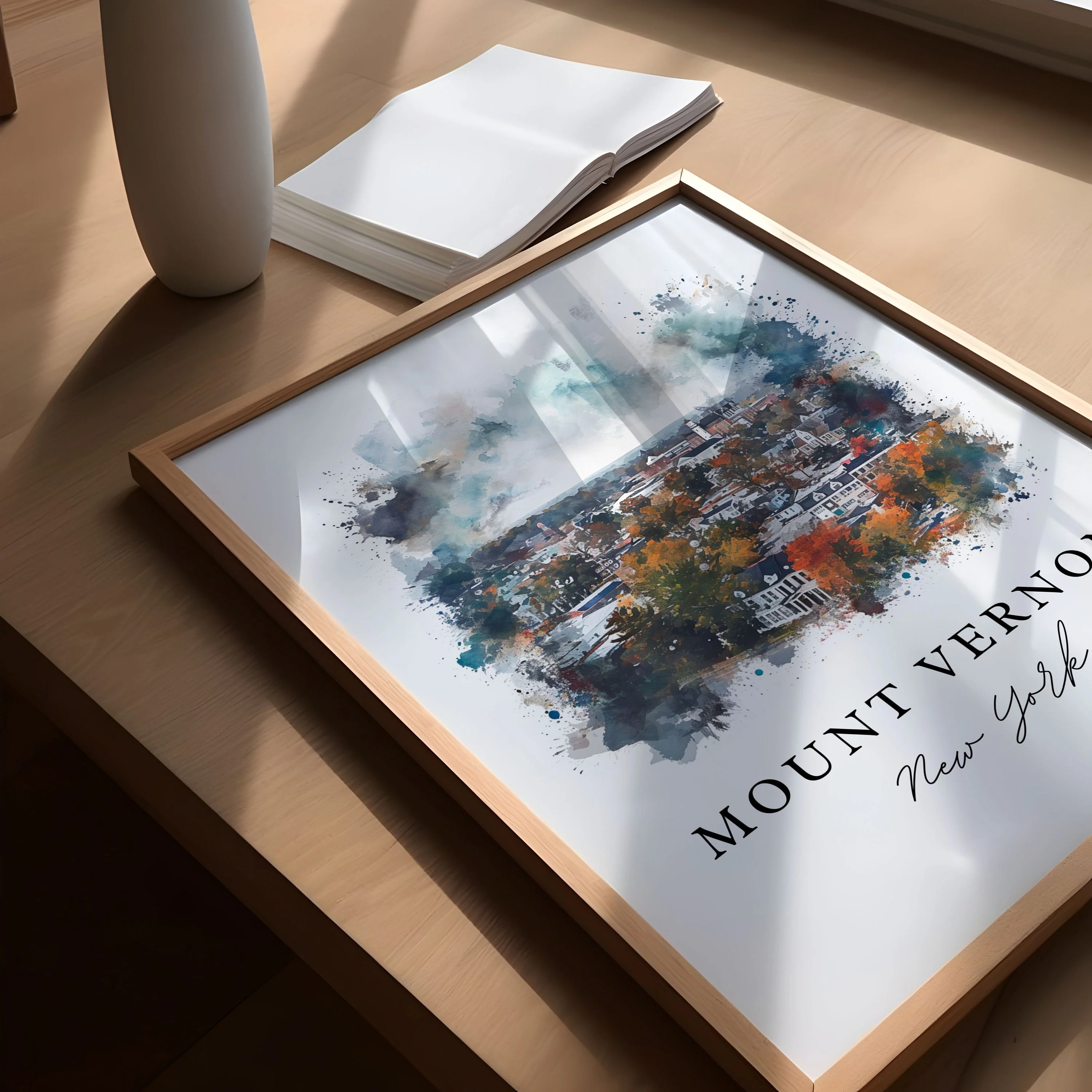 Mount Vernon, NY, USA – Watercolor Art Print - Image 3