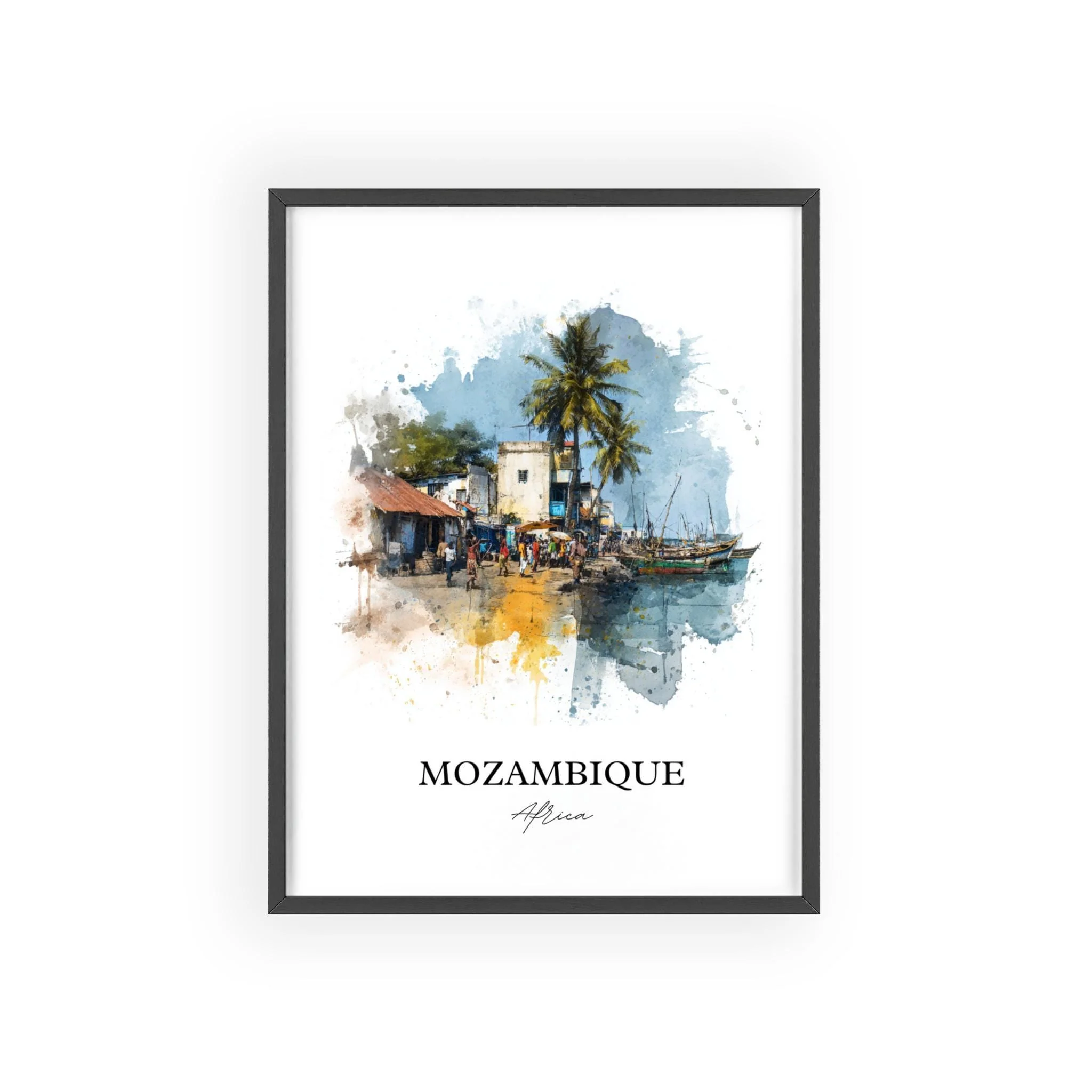 Mozambique, Mozambique – Watercolor Art Print - Image 7