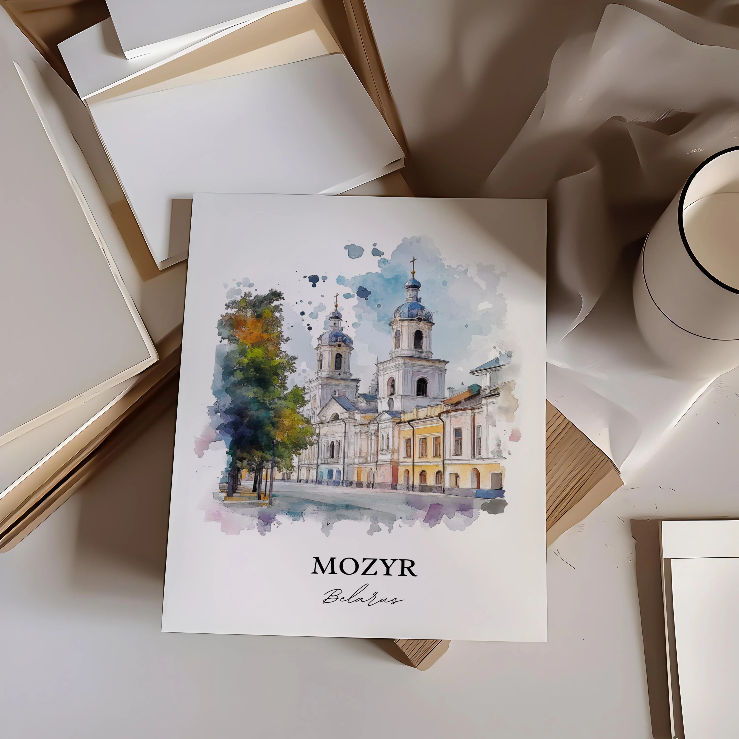 Mozyr, Belarus – Watercolor Art Print - Image 6