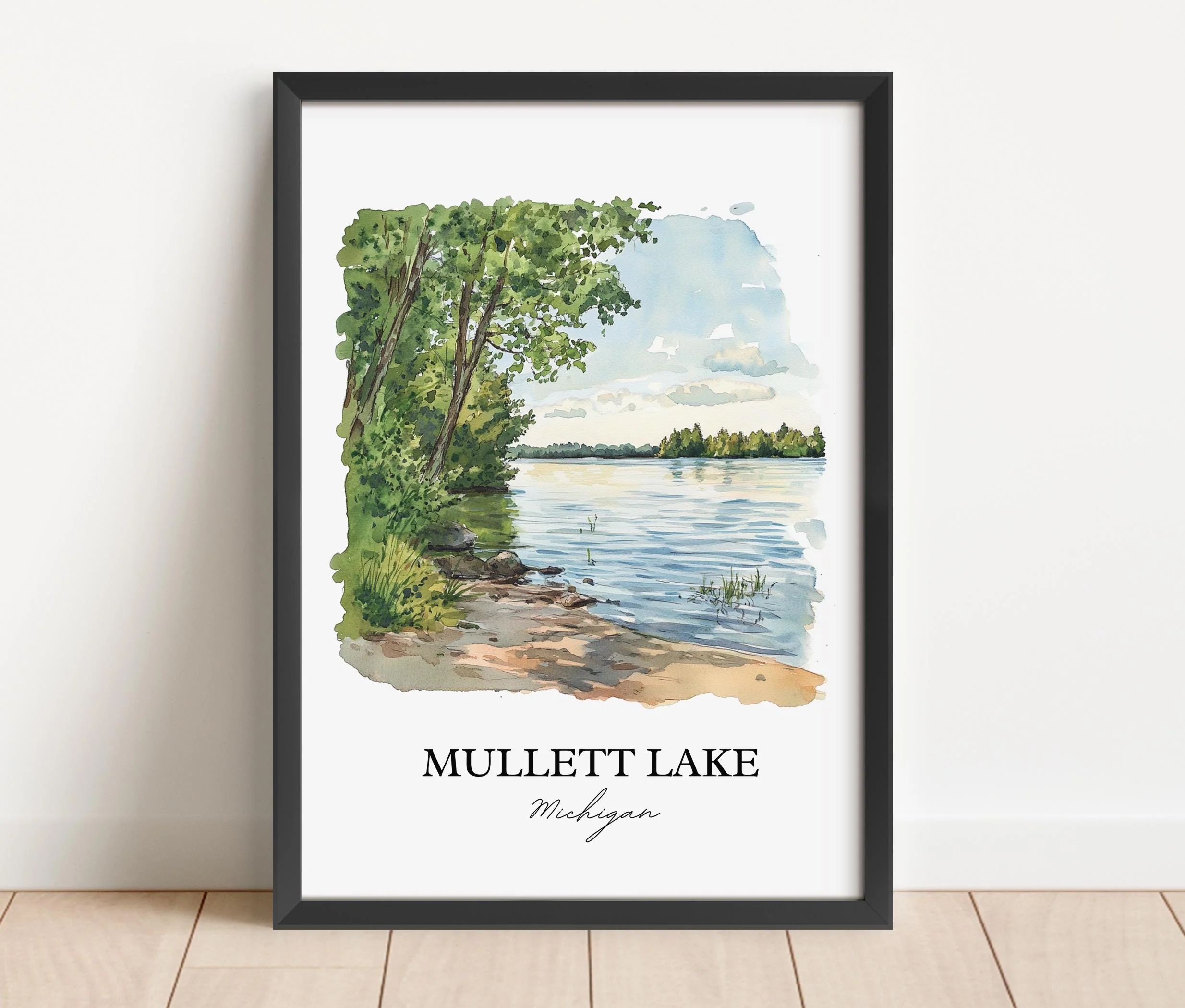Mullett Lake, Michigan, USA – Watercolor Art Print - Image 6