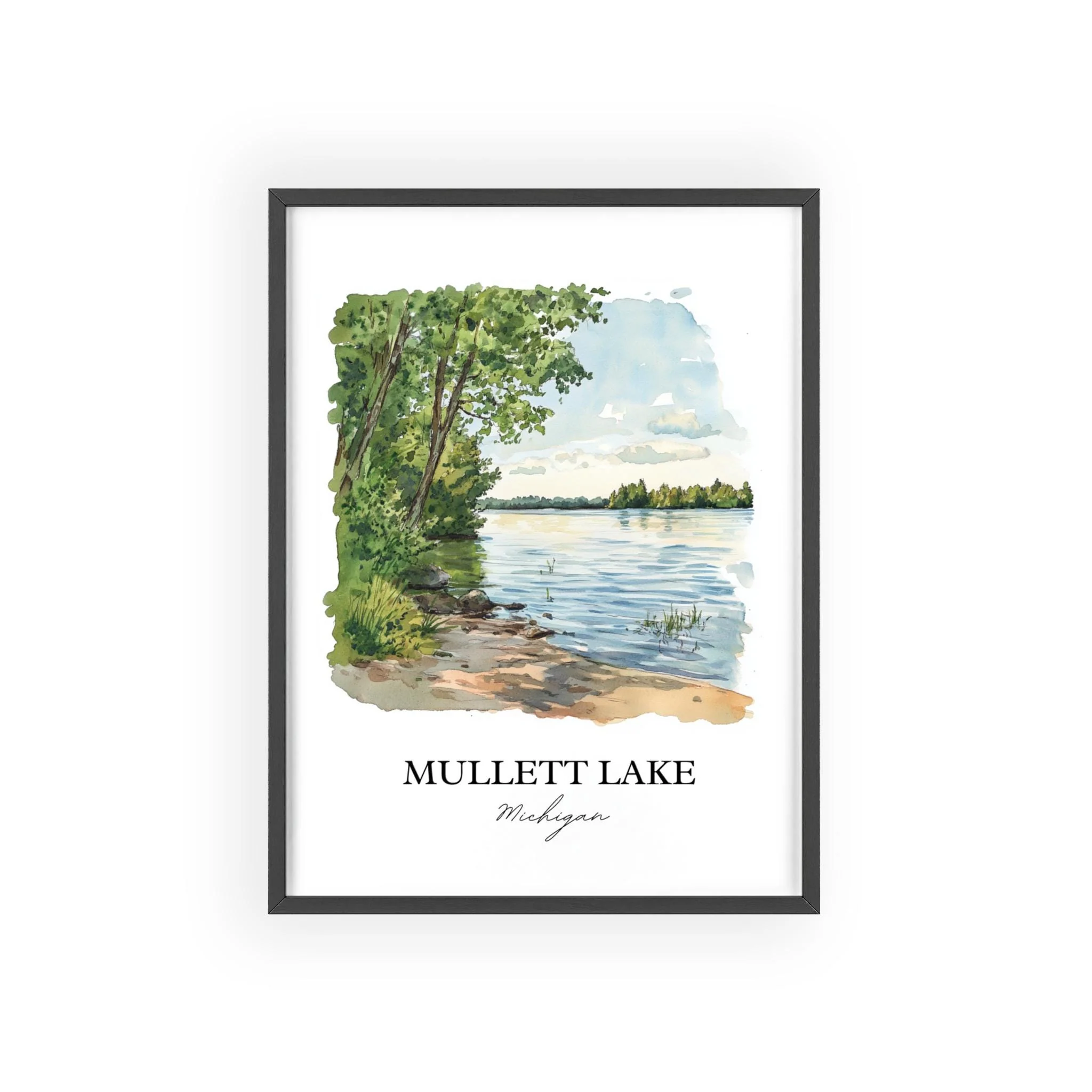 Mullett Lake, Michigan, USA – Watercolor Art Print - Image 7