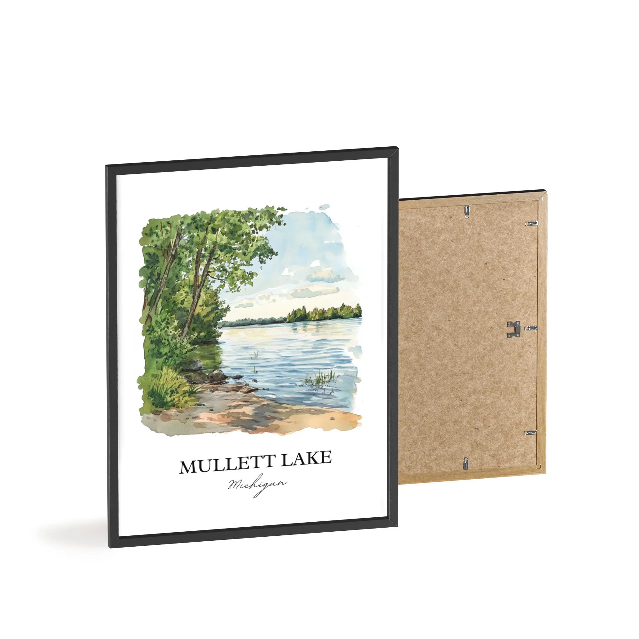 Mullett Lake, Michigan, USA – Watercolor Art Print - Image 8