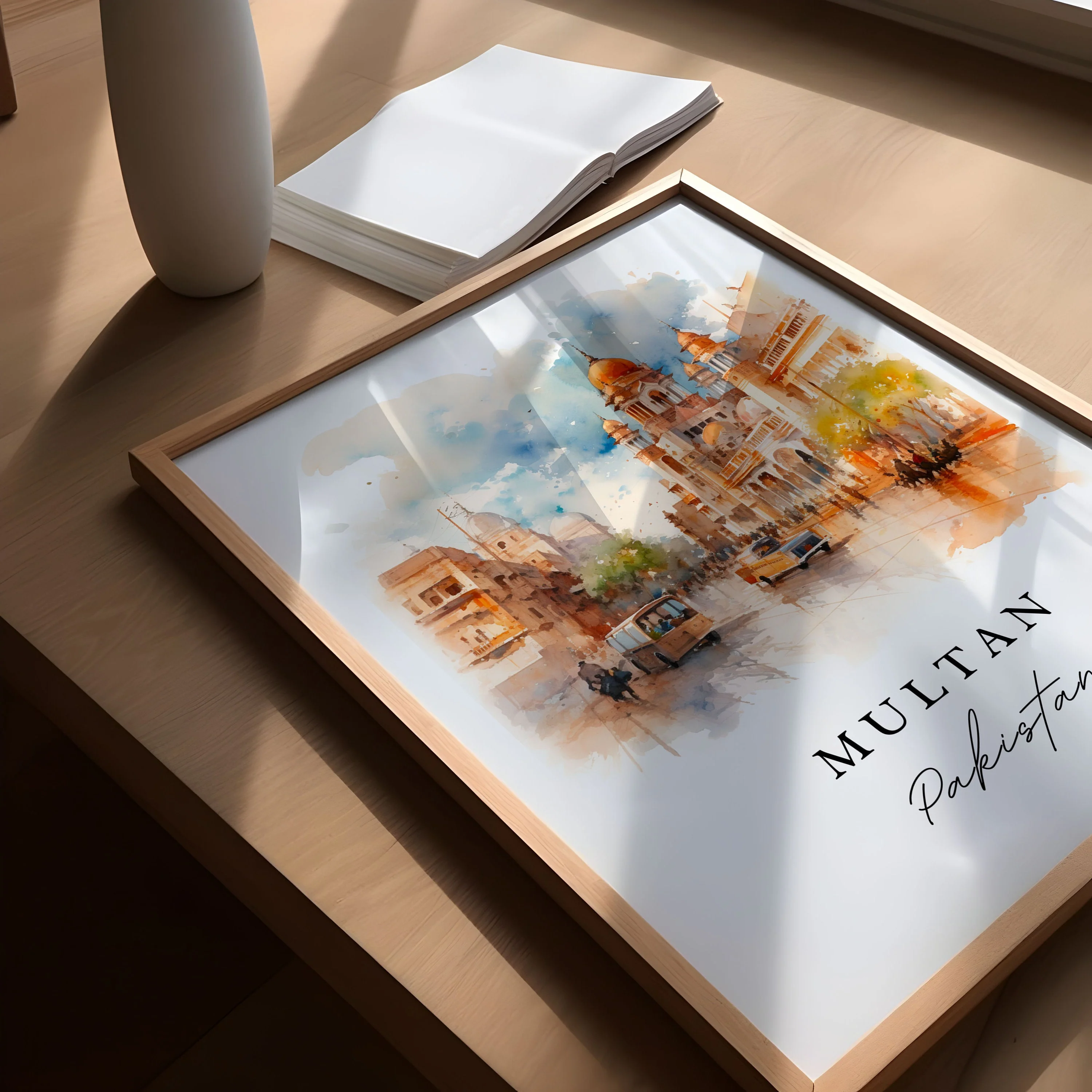 Multan, Pakistan – Watercolor Art Print - Image 3