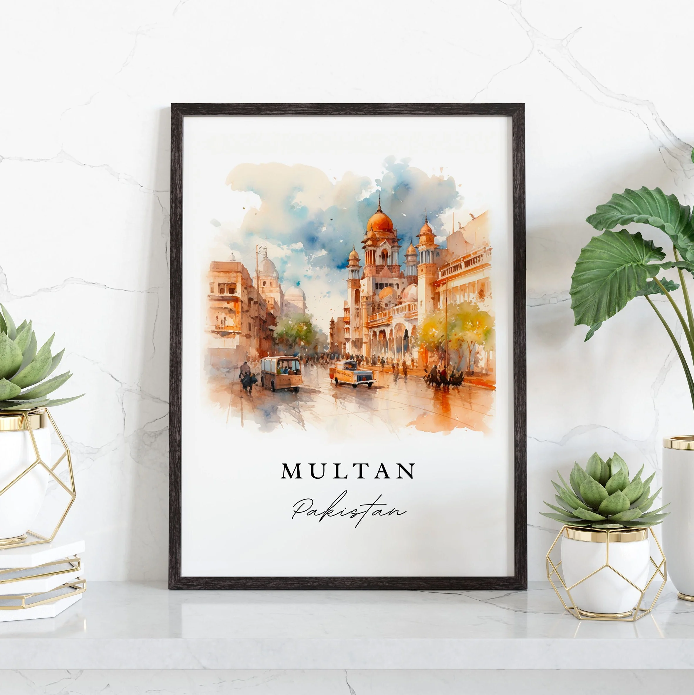 Multan, Pakistan – Watercolor Art Print - Image 7