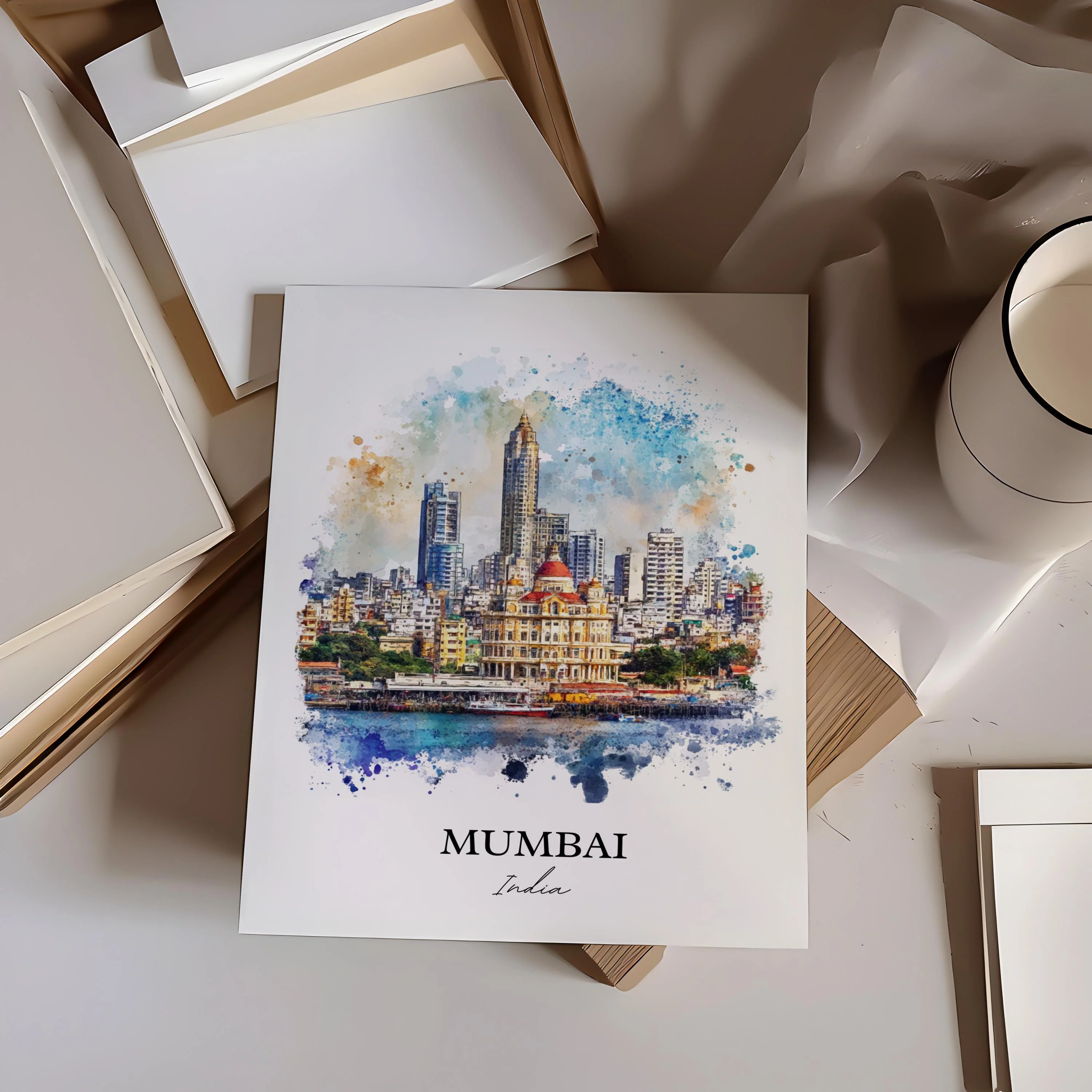 Mumbai, India – Watercolor Art Print - Image 4