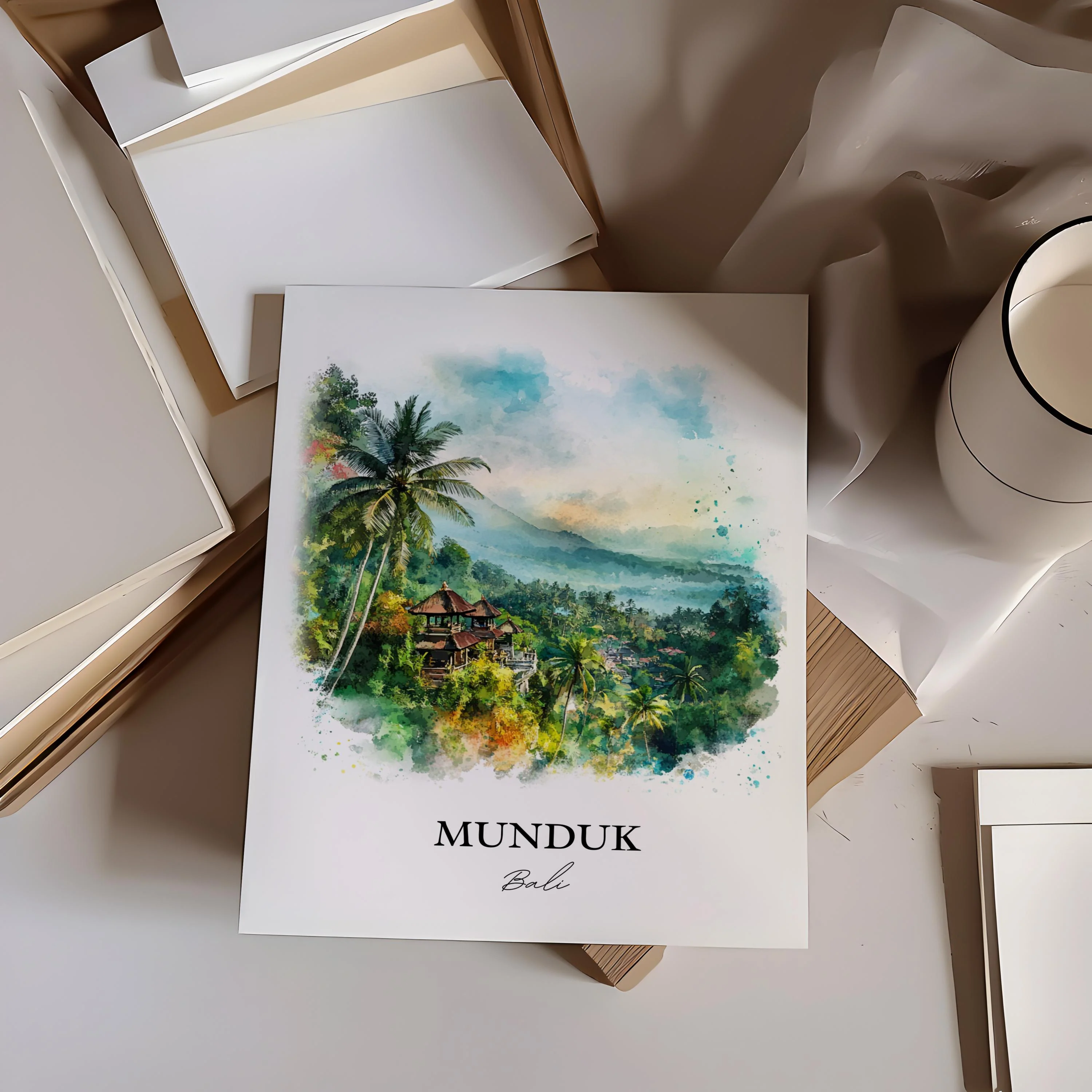 Munduk, Bali – Watercolor Art Print - Image 5
