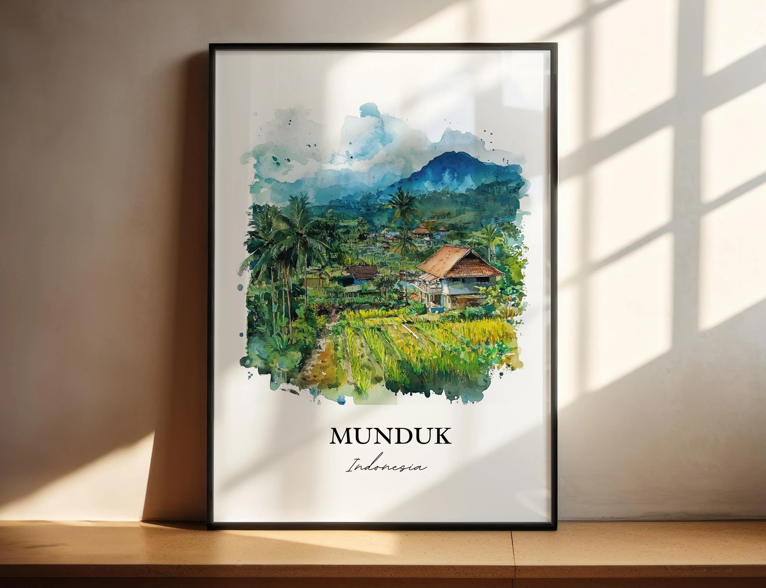 Munduk, Indonesia – Watercolor Art Print