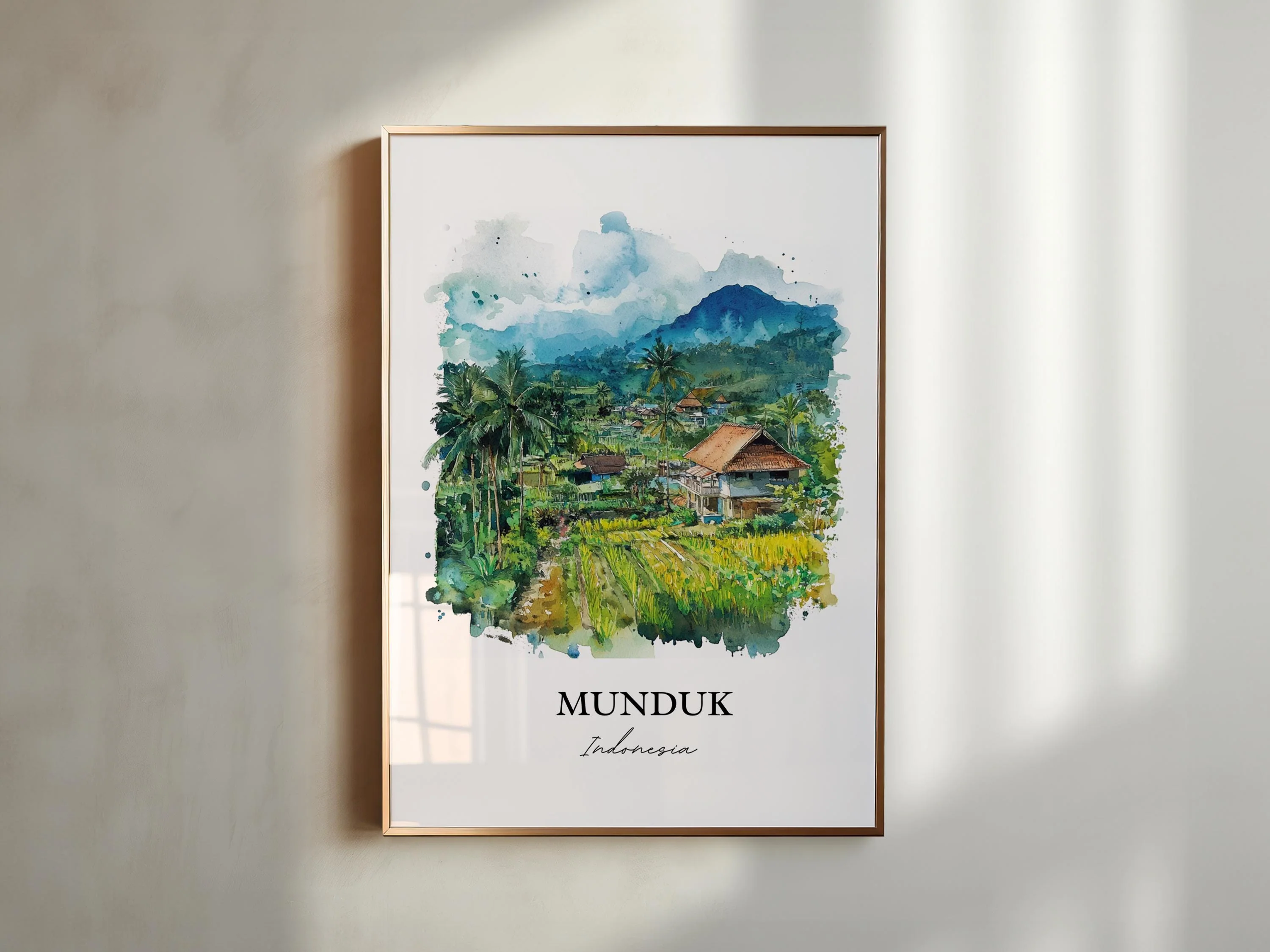 Munduk, Indonesia – Watercolor Art Print - Image 3